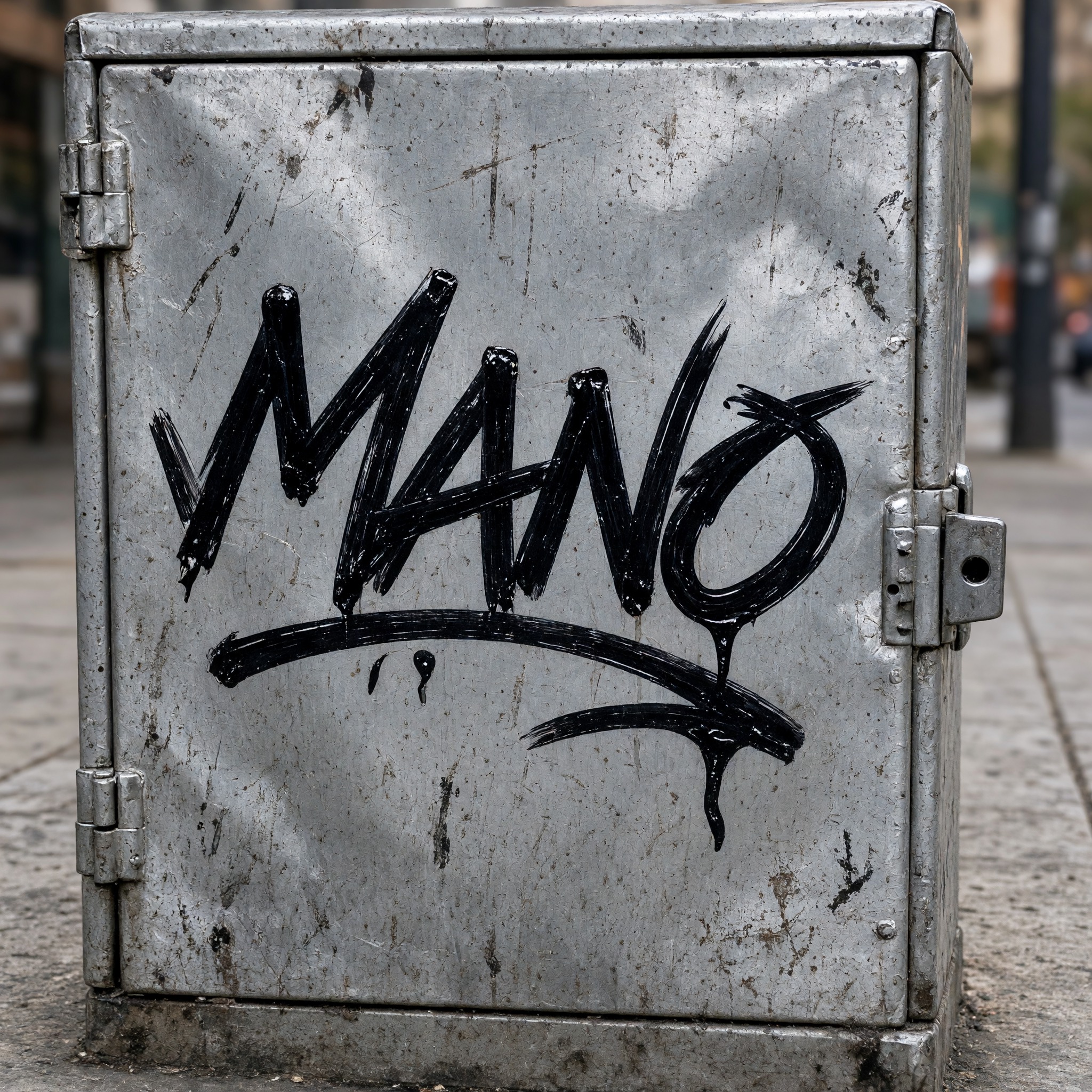 Fonte de IA Letras de tag de grafite gerada no Grok Imagine: a palavra Mano
