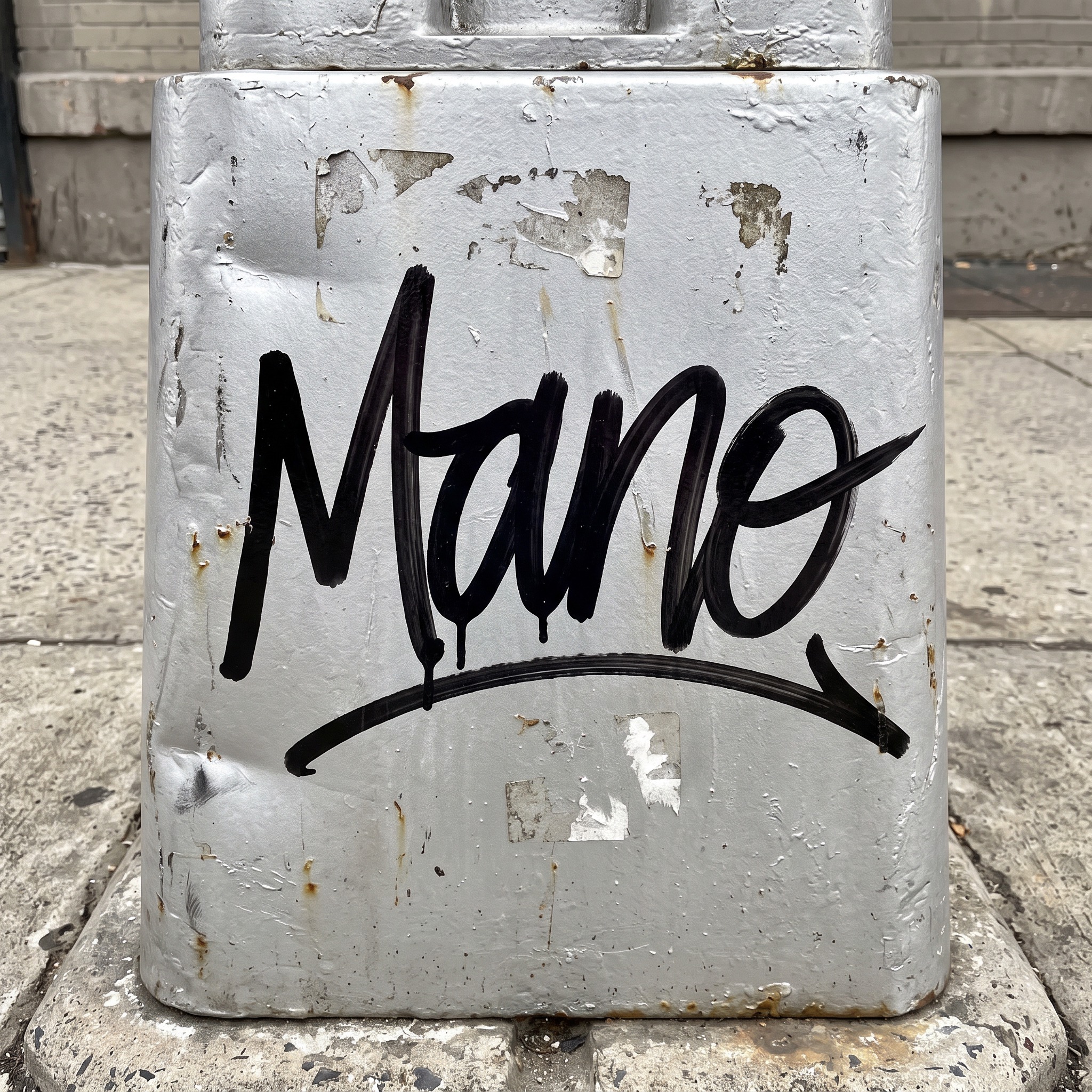 Fonte de IA Letras de tag de grafite gerada no Nano Banana: a palavra Mano