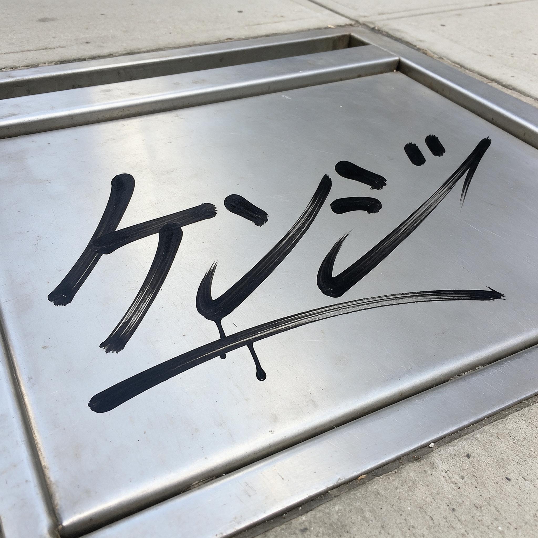 Seedream で生成した グラフィティのタグ文字 AIフォント:文字「ケンジ」