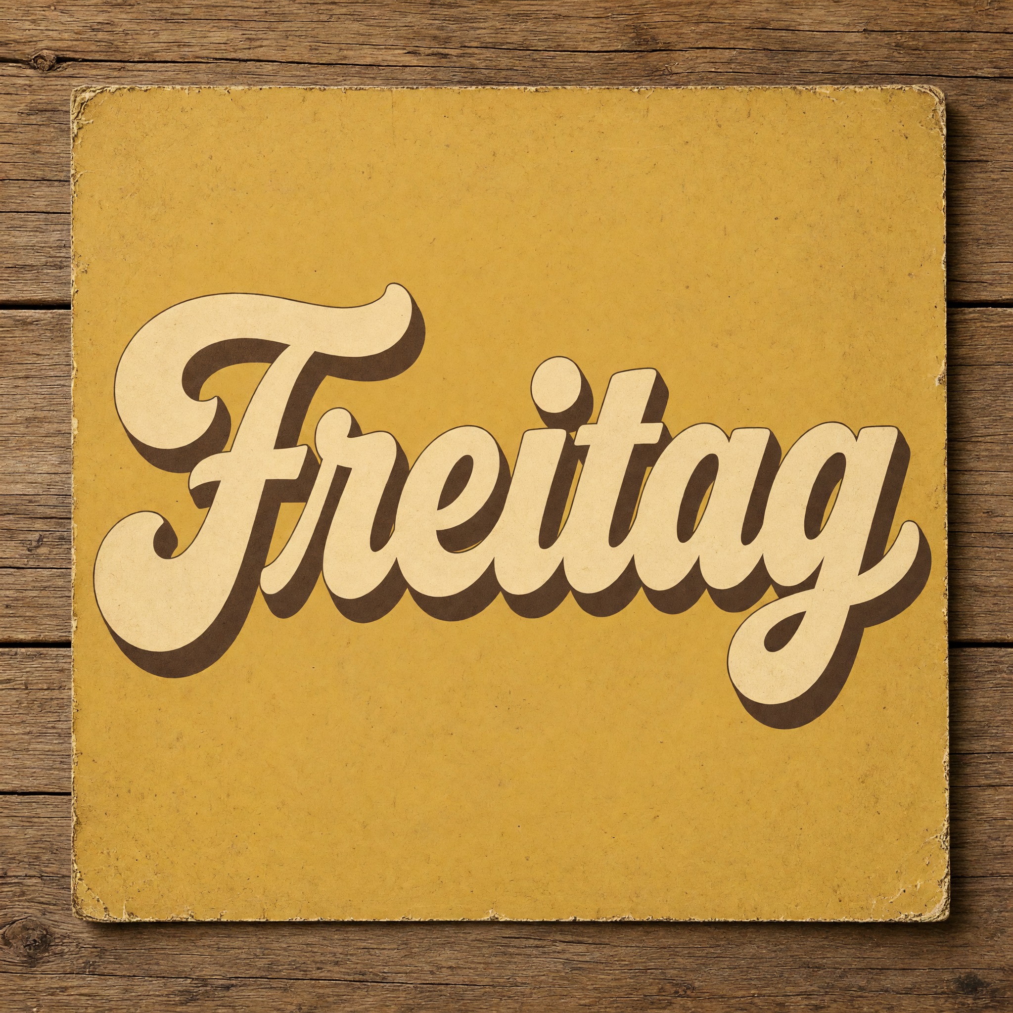 Fette Schreibschrift KI-Schrift, erstellt mit Grok Imagine: das Wort Freitag