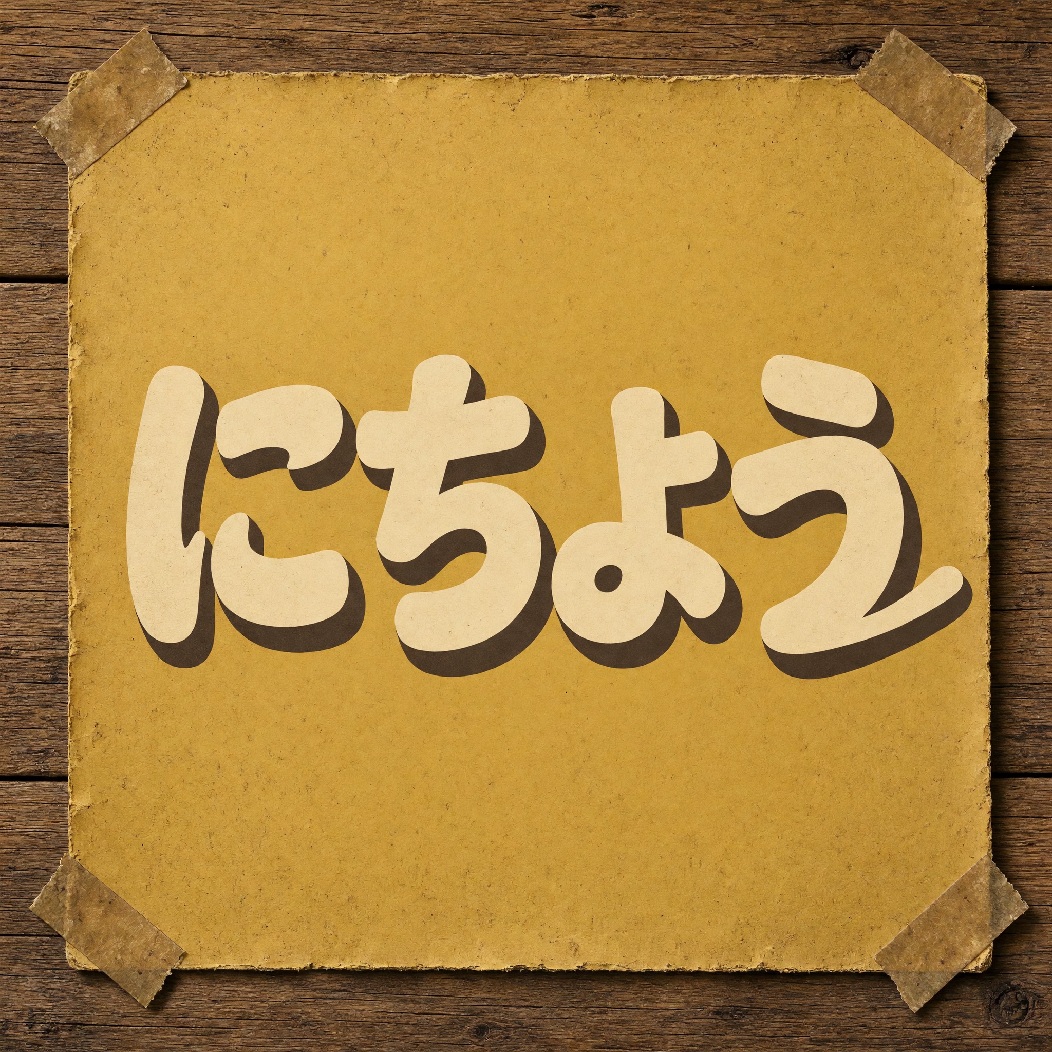 Grok Imagine で生成した レトロ太字筆記体 AIフォント：文字「にちよう」
