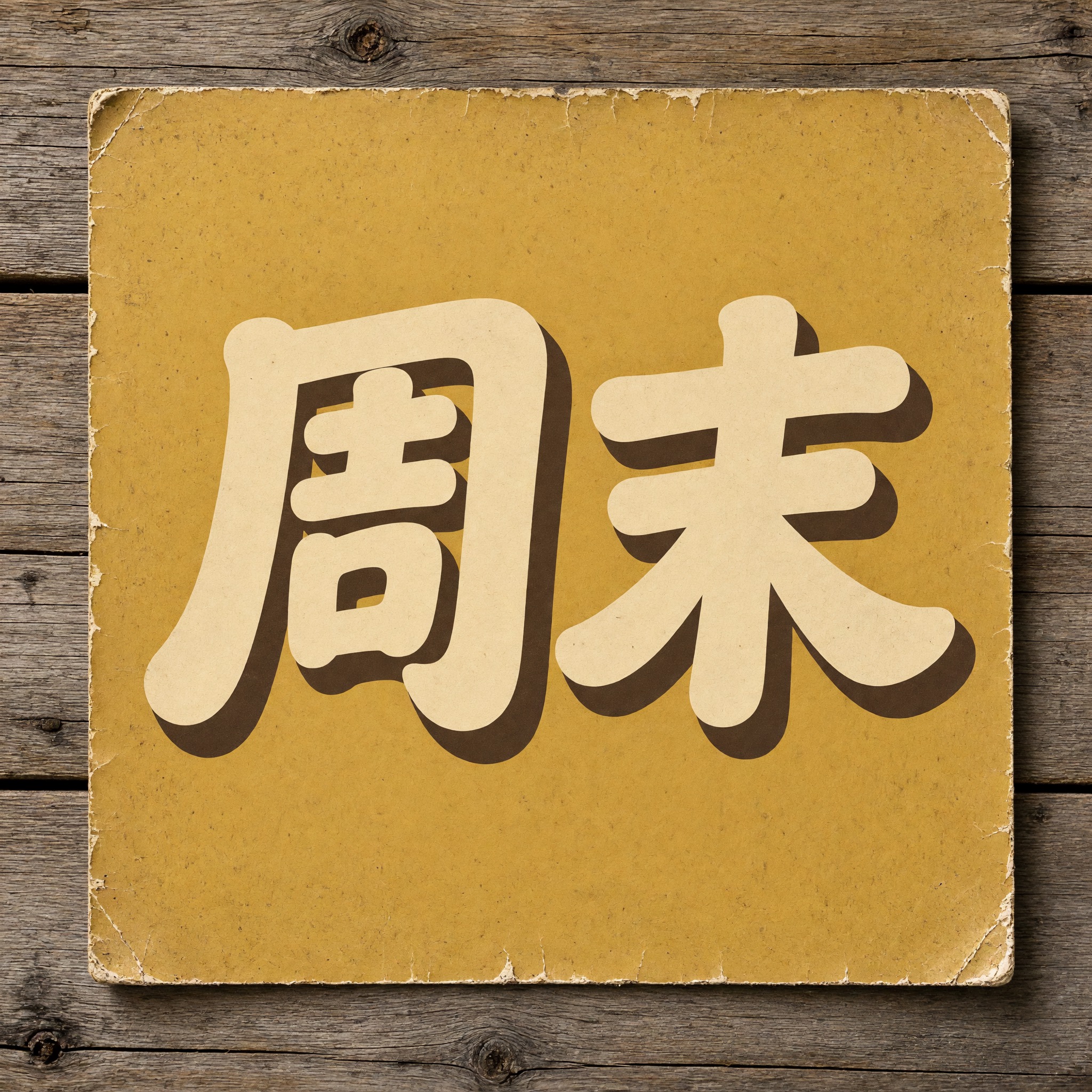 粗体花体字 AI 字体在 Grok Imagine 上的生成结果：文字 周末
