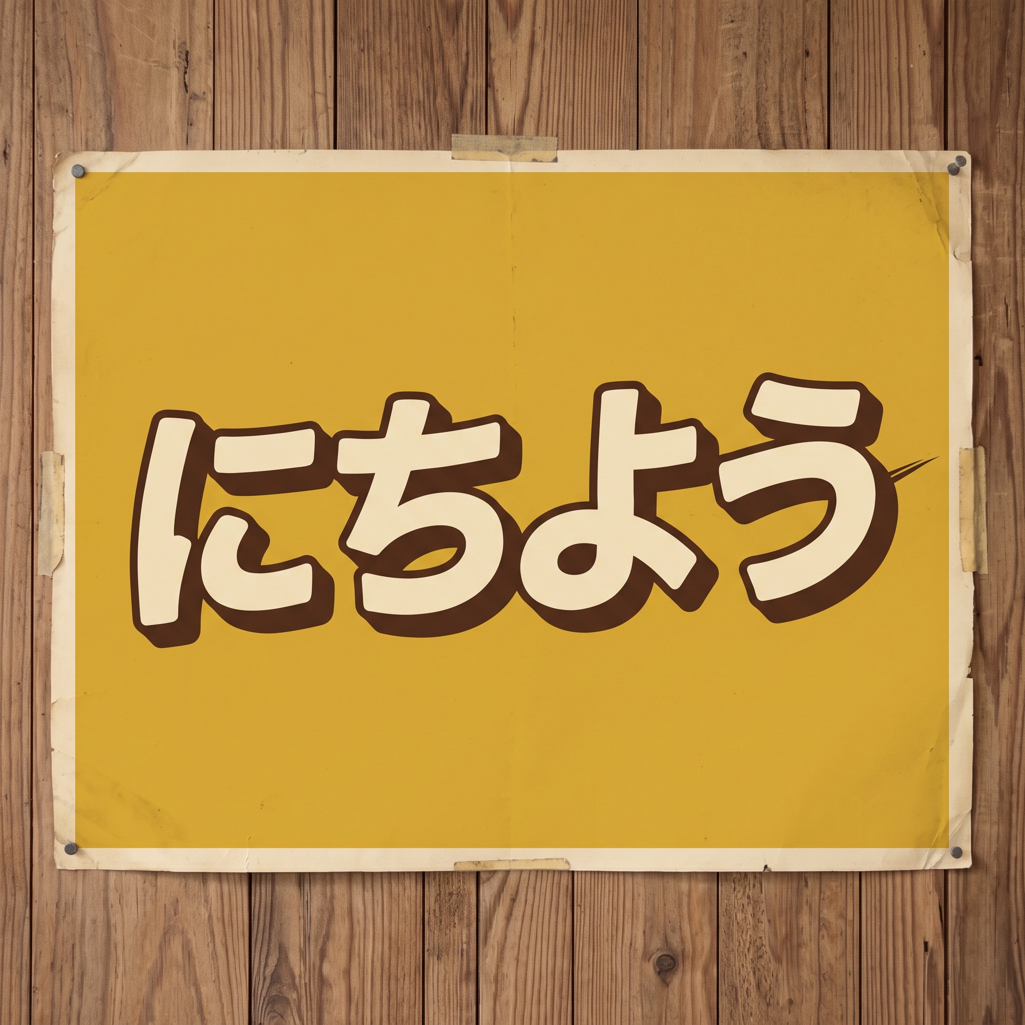 Nano Banana で生成した レトロ太字筆記体 AIフォント：文字「にちよう」