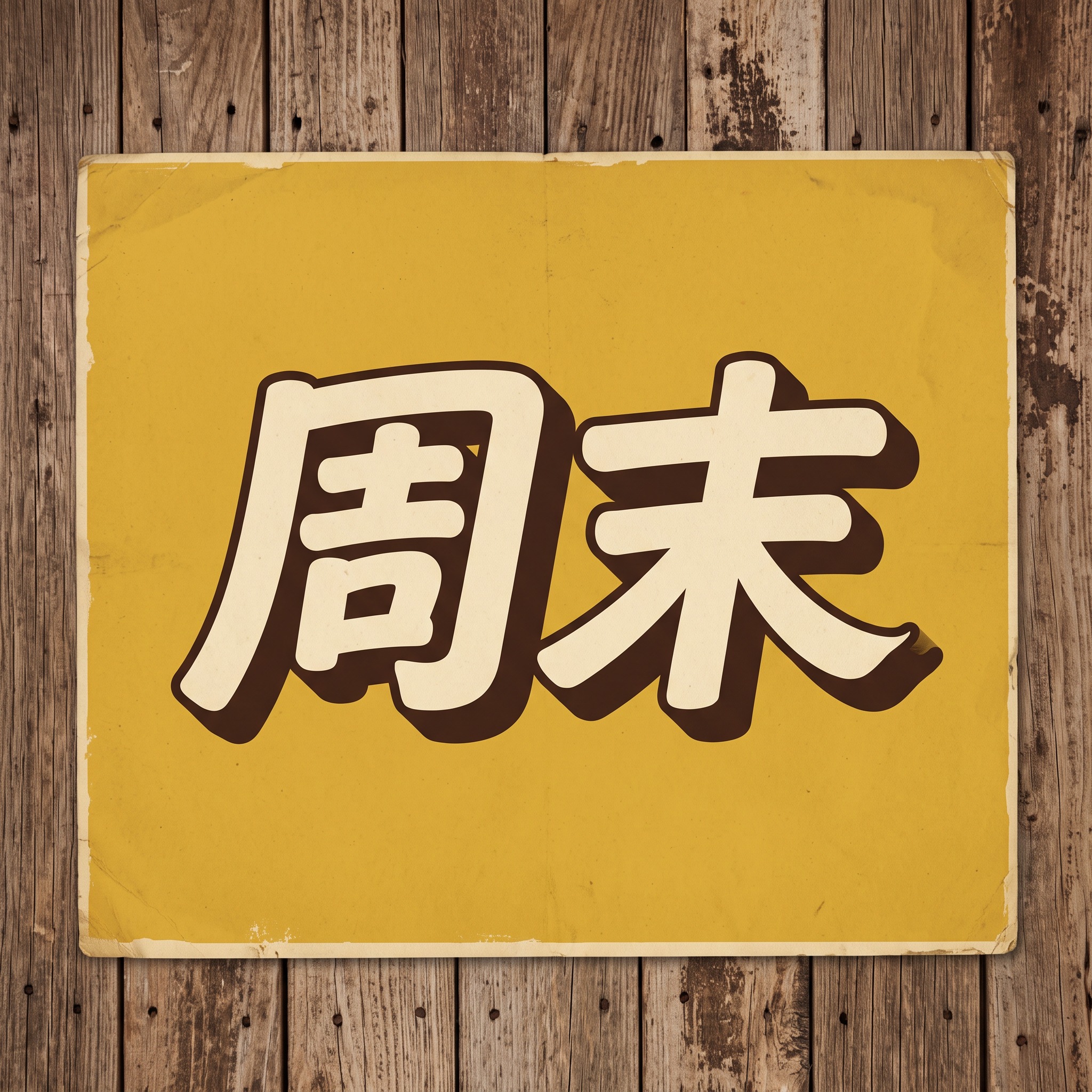 粗体花体字 AI 字体在 Nano Banana 上的生成结果：文字 周末