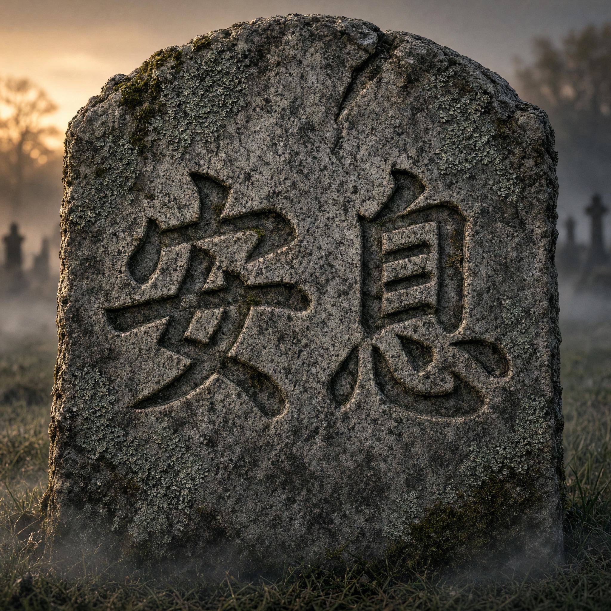 墓碑字体 AI 字体在 Grok Imagine 上的生成结果：文字 安息
