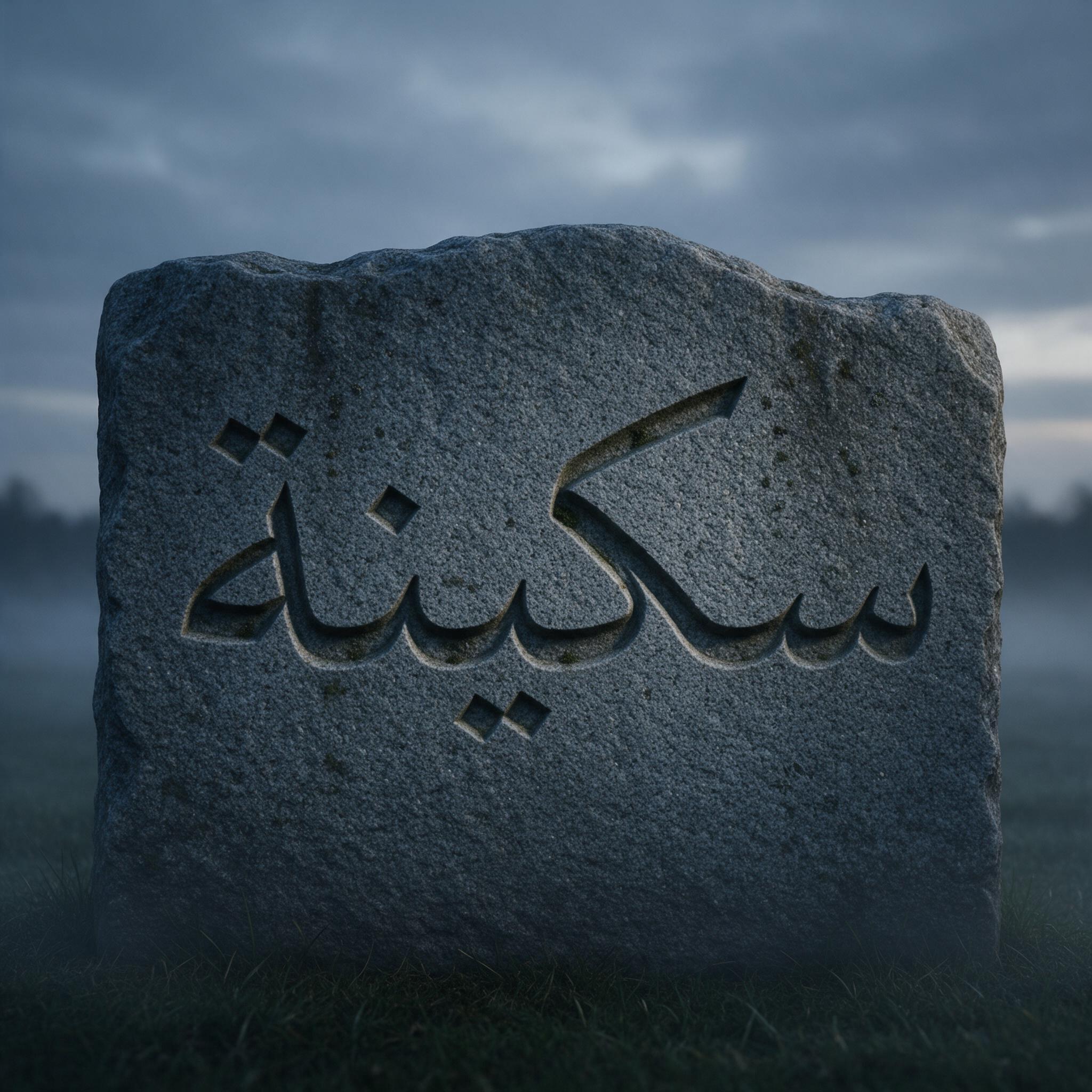 خط خط شاهد القبر بالذكاء الاصطناعي من توليد Seedream: كلمة سكينة