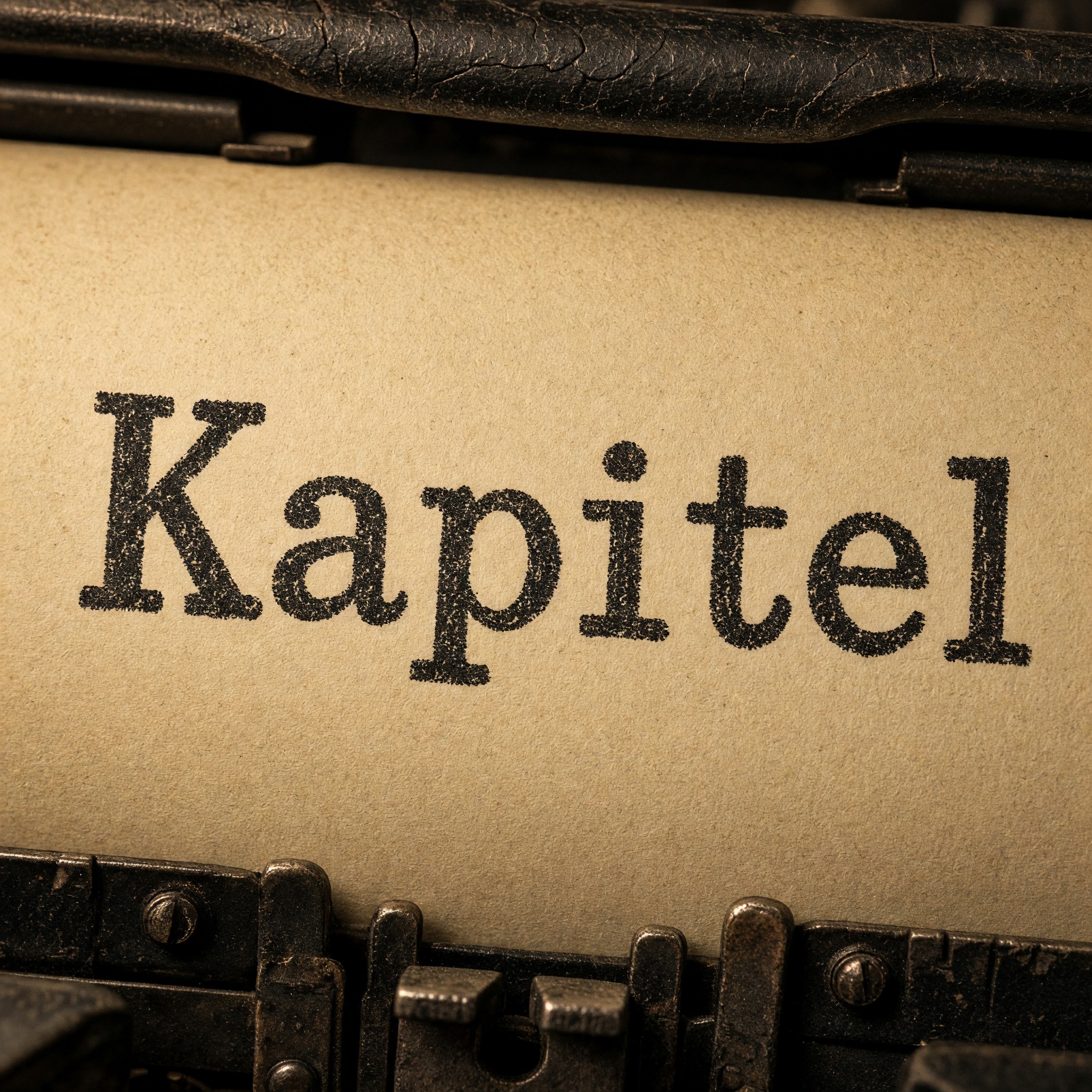 Schreibmaschinenschrift KI-Schrift, erstellt mit Grok Imagine: das Wort Kapitel