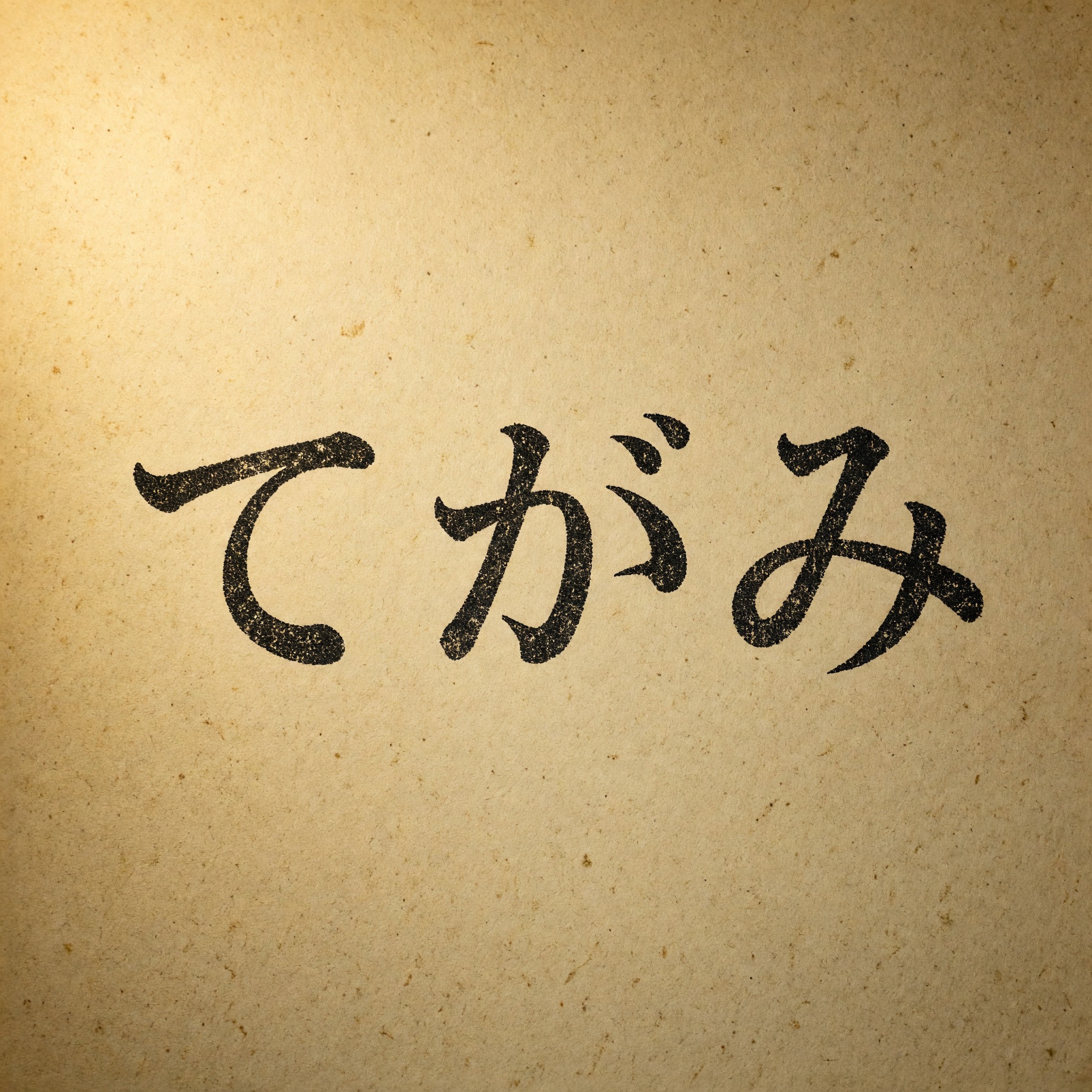 Grok Imagine で生成した タイプライター フォント AIフォント：文字「てがみ」