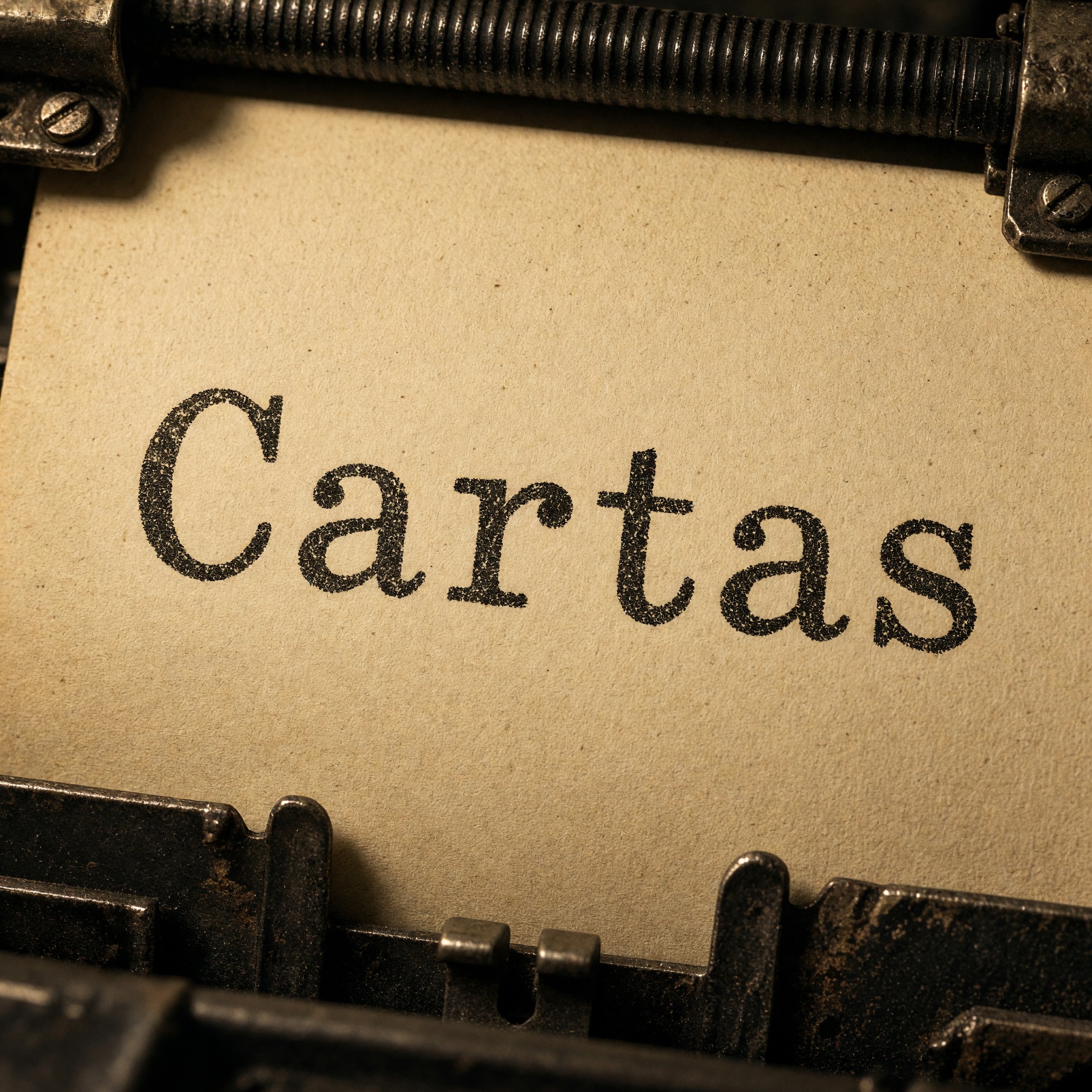 Fonte de IA Fonte máquina de escrever gerada no Grok Imagine: a palavra Cartas