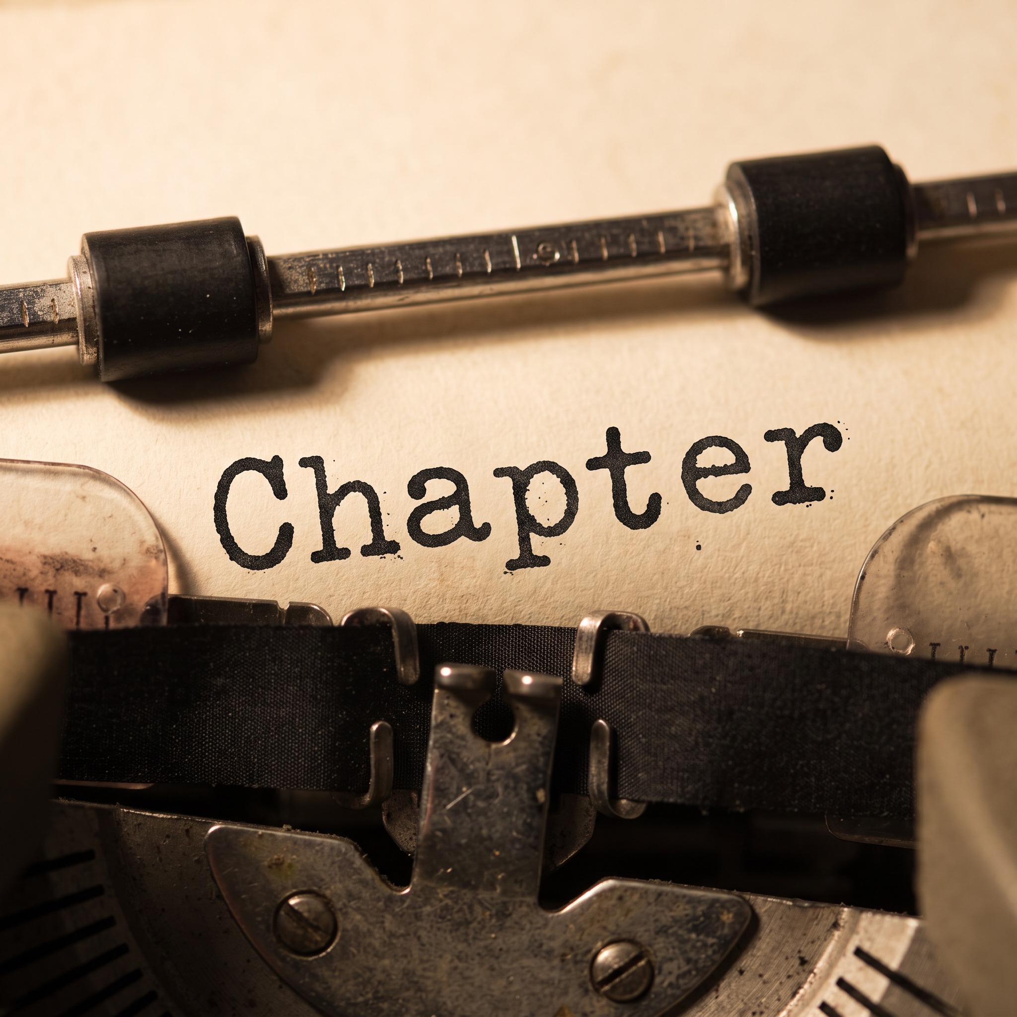 Typewriter Font AI font generated with Nano Banana: the word Chapter