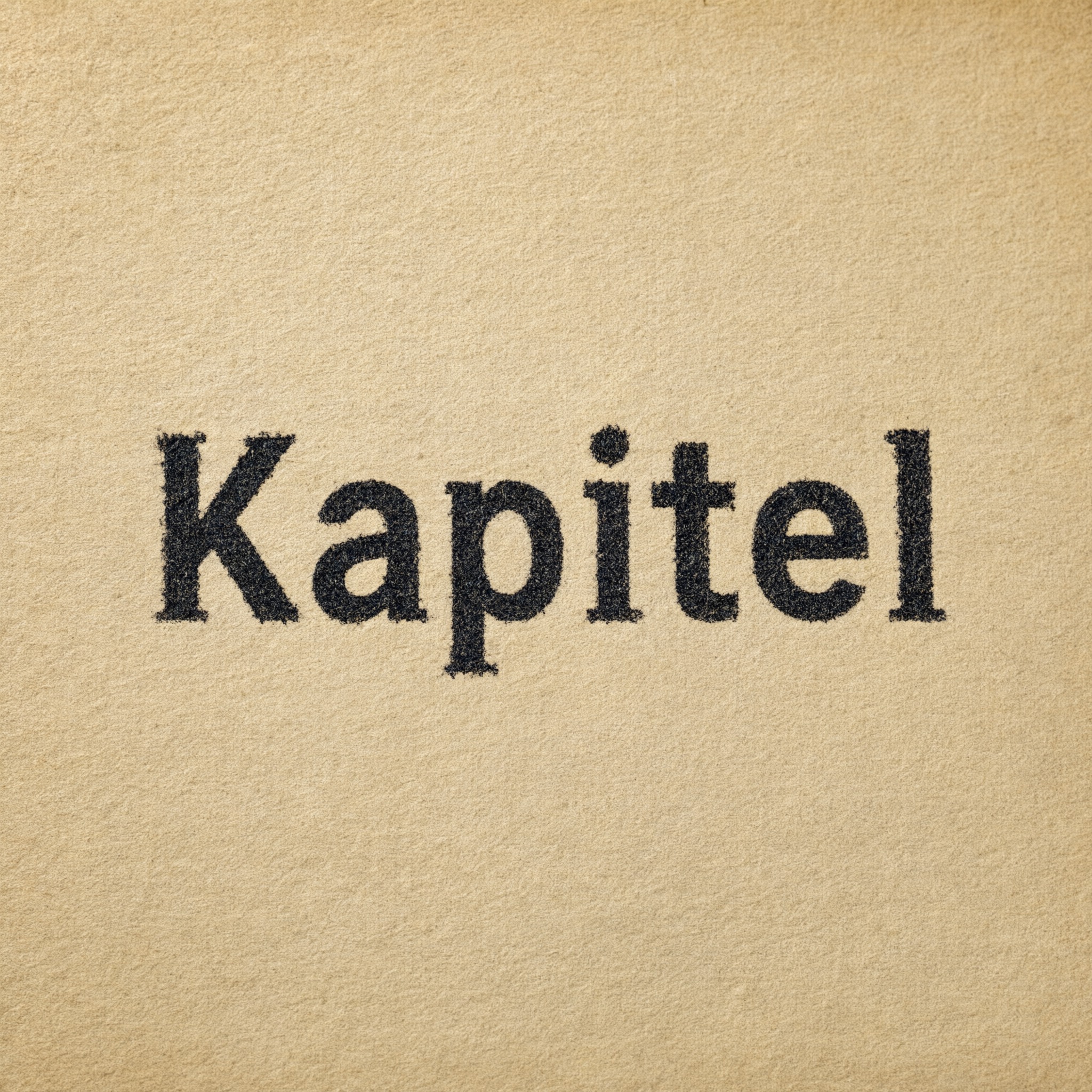 Schreibmaschinenschrift KI-Schrift, erstellt mit Qwen-Image: das Wort Kapitel