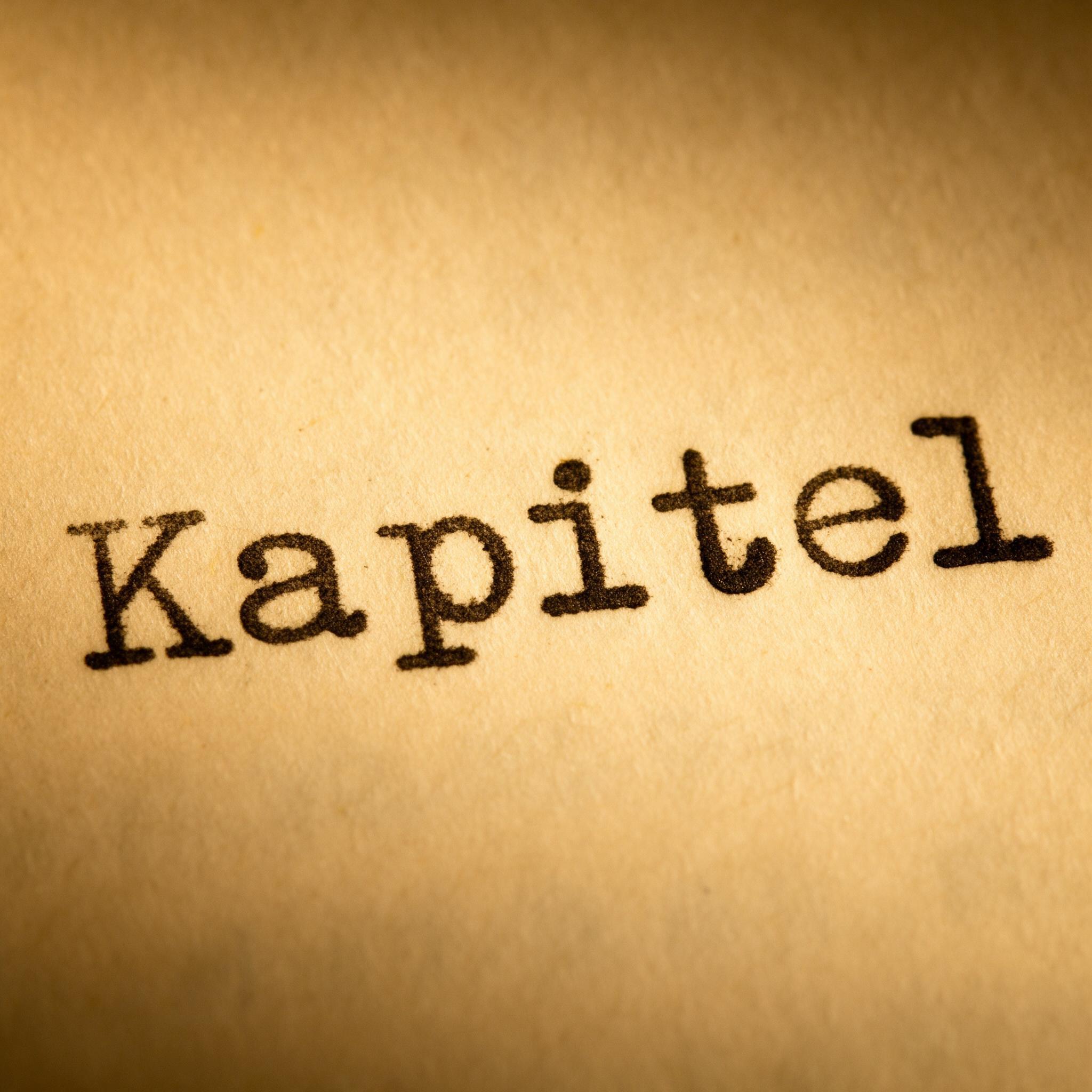 Schreibmaschinenschrift KI-Schrift, erstellt mit Seedream: das Wort Kapitel