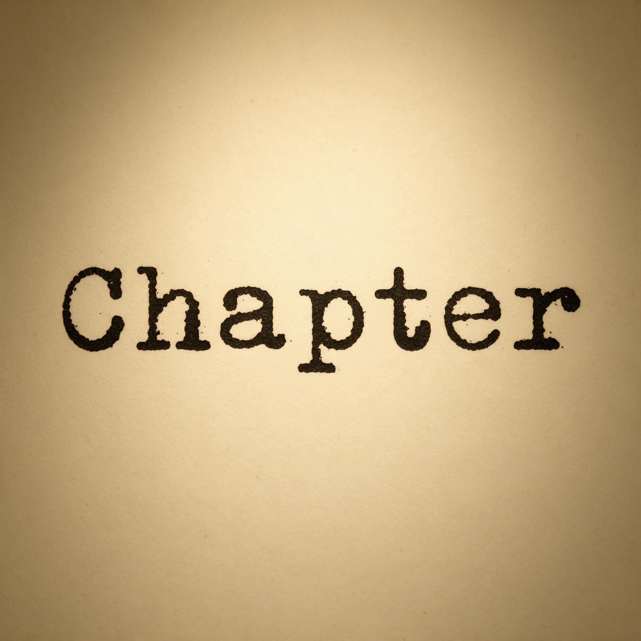 Typewriter Font AI font generated with Seedream: the word Chapter