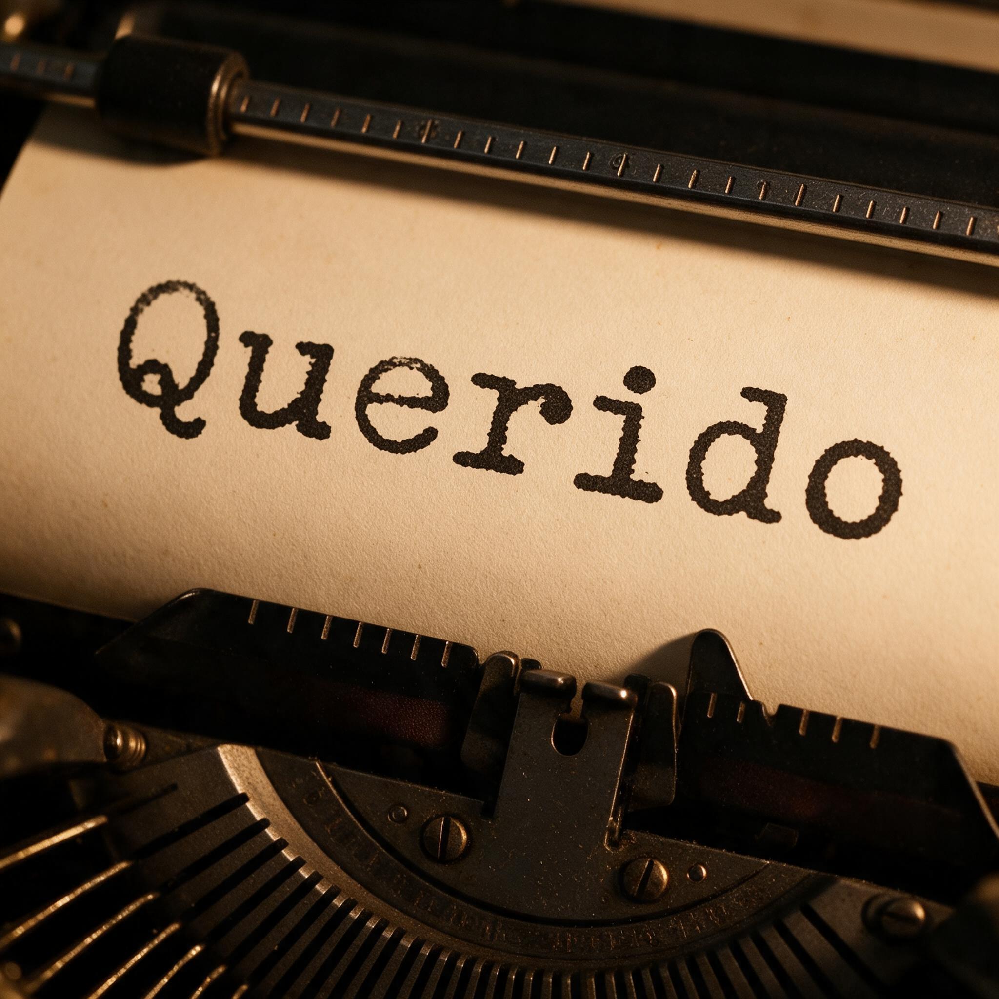 Fuente de IA Letra de máquina de escribir generada con Seedream: la palabra Querido