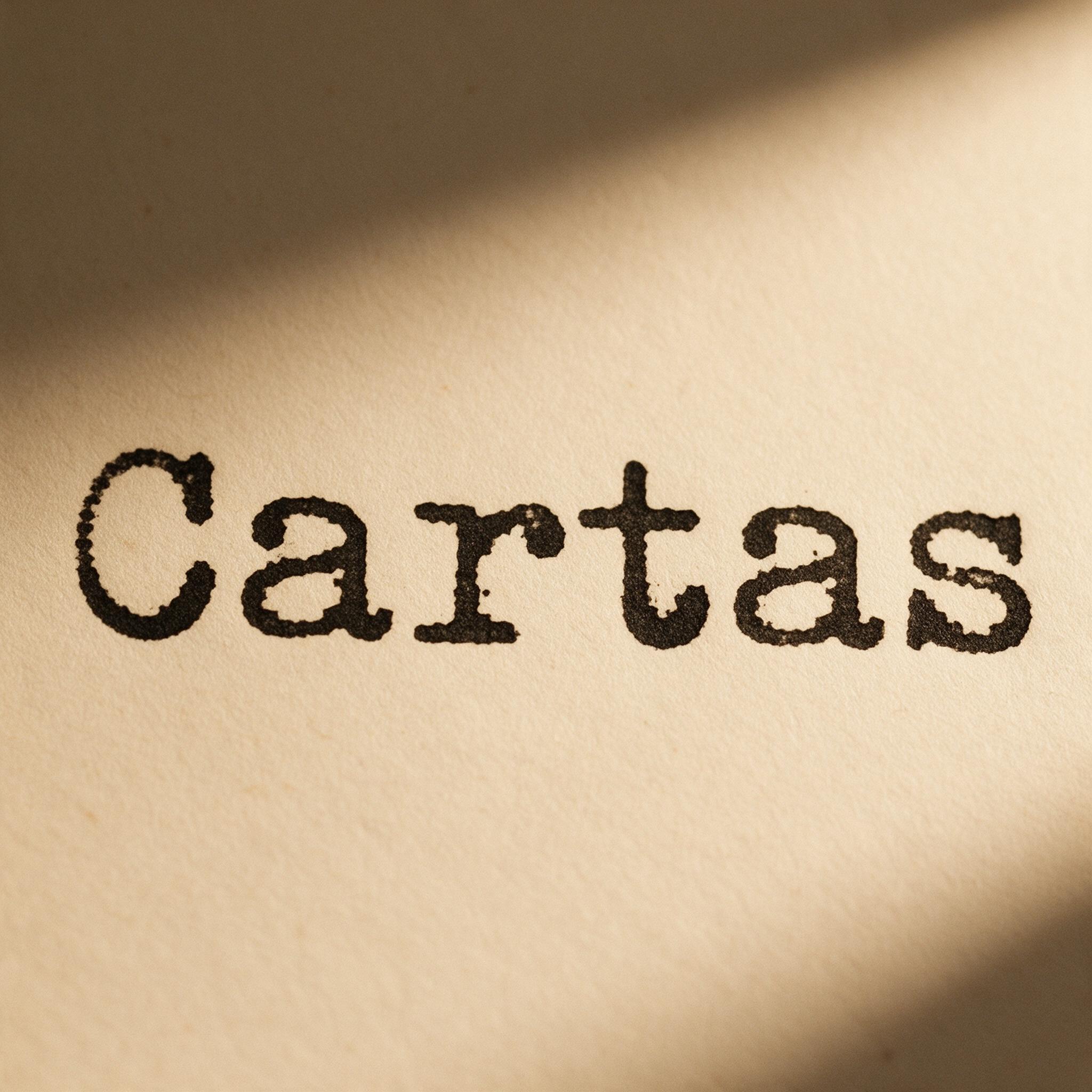 Fonte de IA Fonte máquina de escrever gerada no Seedream: a palavra Cartas