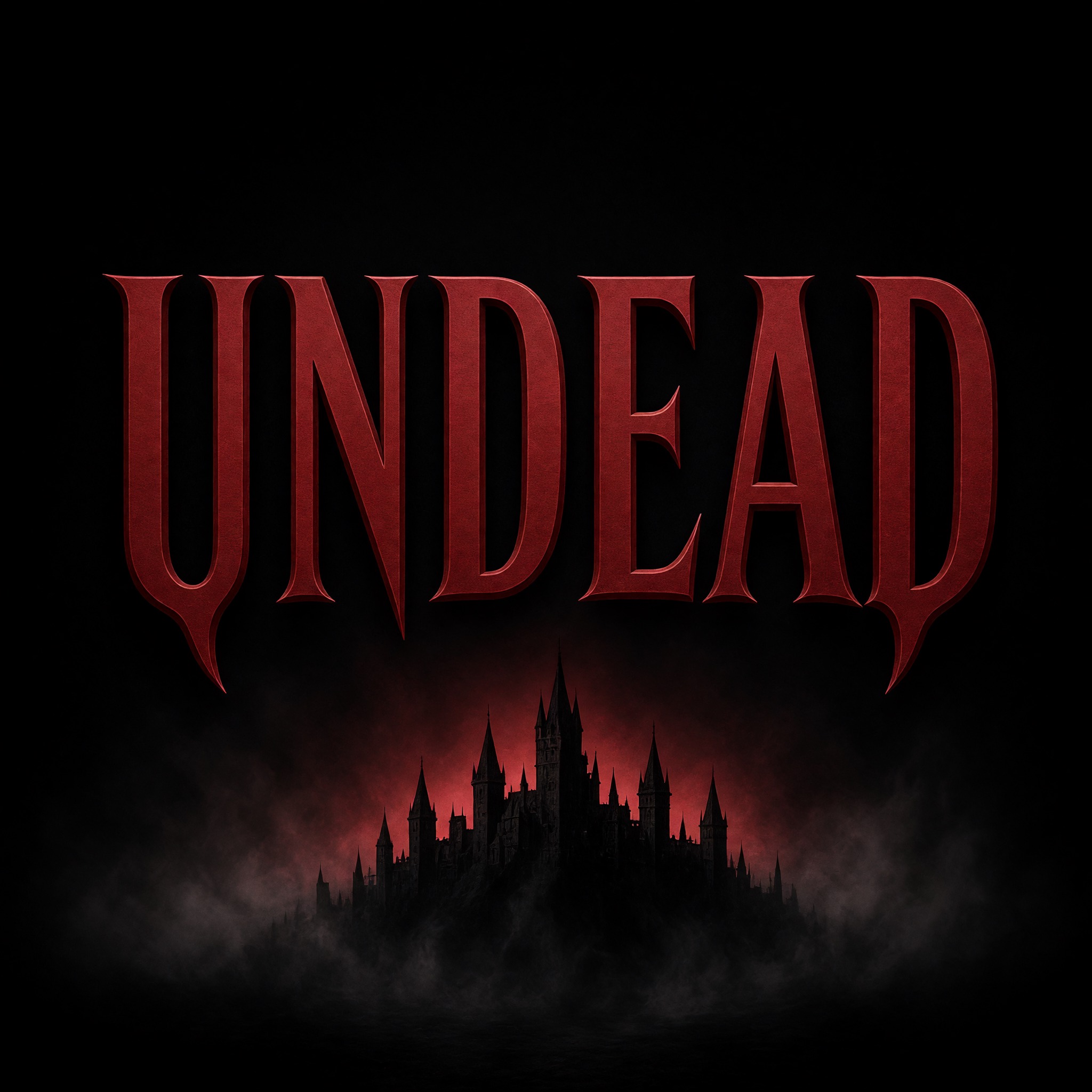Vampire Font AI font generated with Grok Imagine: the word UNDEAD