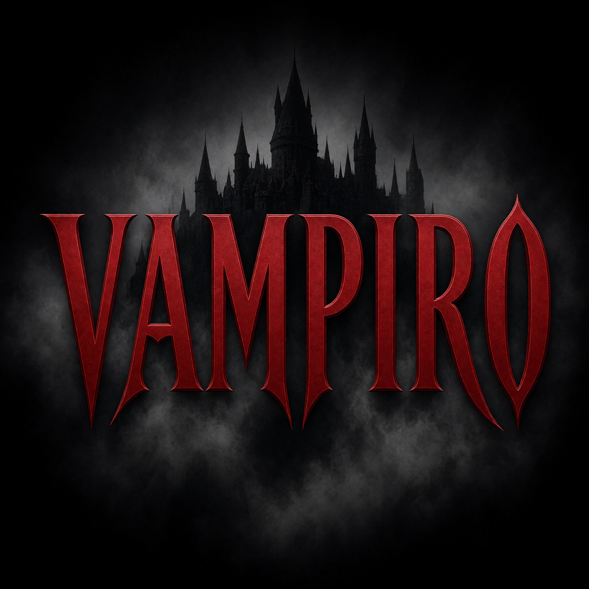 Fuente de IA Letras de vampiro generada con Grok Imagine: la palabra VAMPIRO
