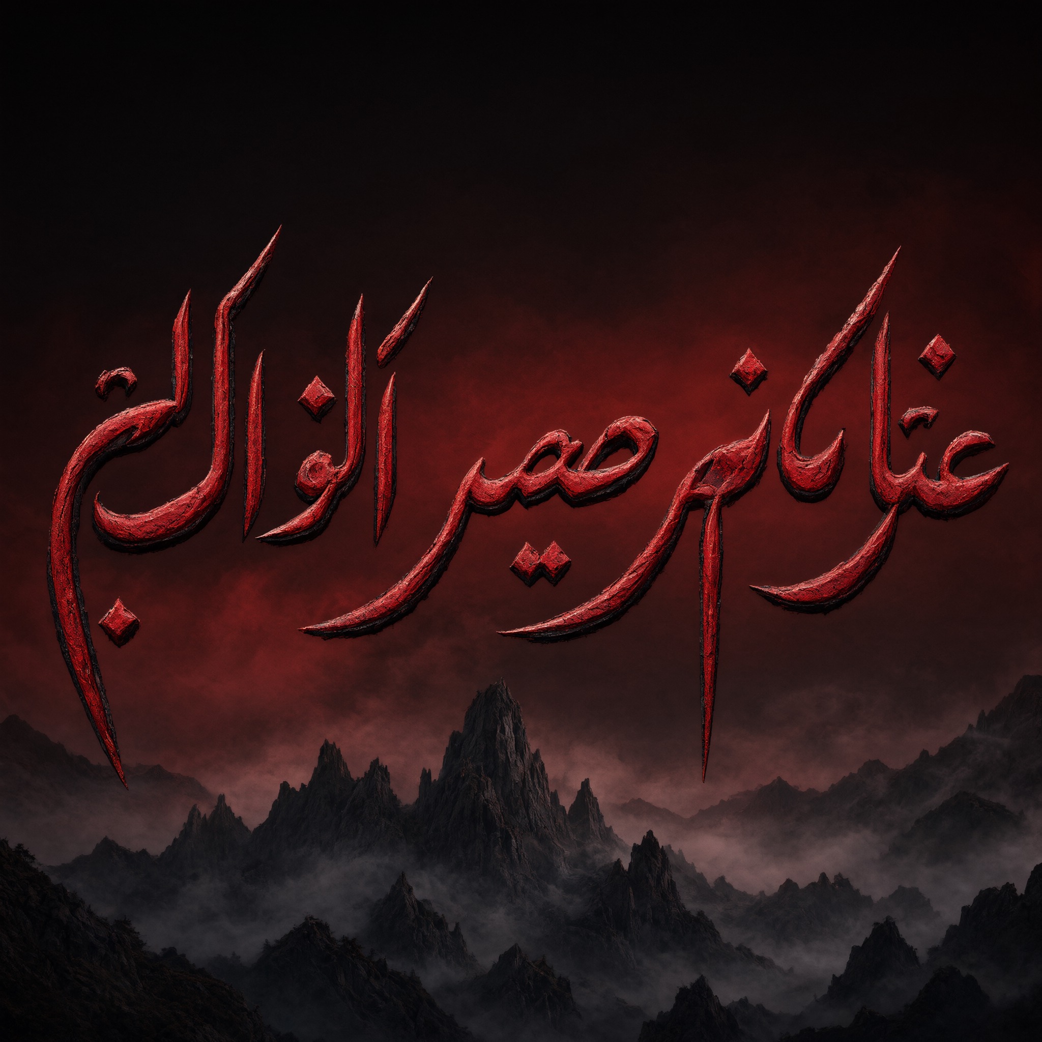 خط خط مصاص الدماء بالذكاء الاصطناعي من توليد Qwen-Image: كلمة عتمة