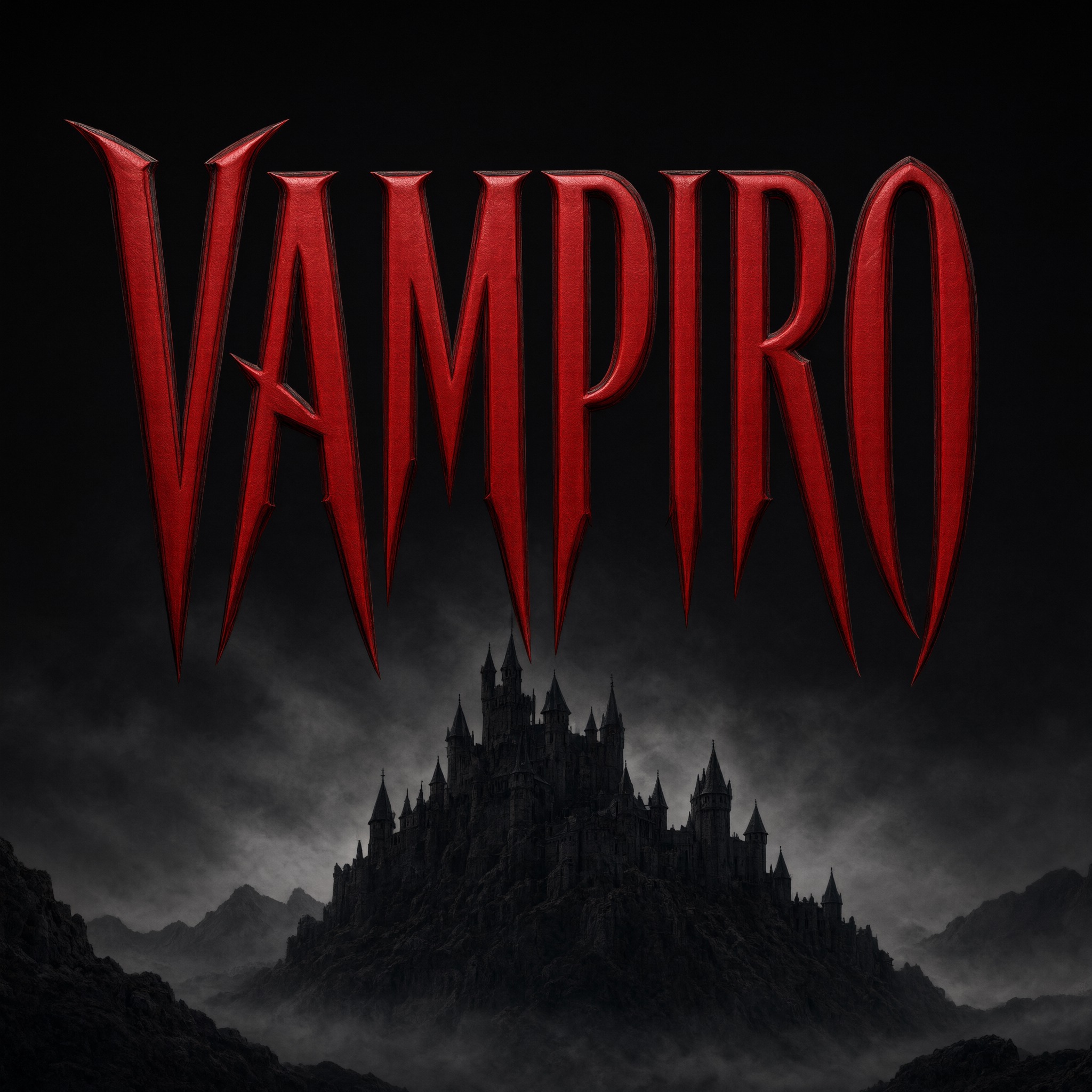 Fuente de IA Letras de vampiro generada con Qwen-Image: la palabra VAMPIRO
