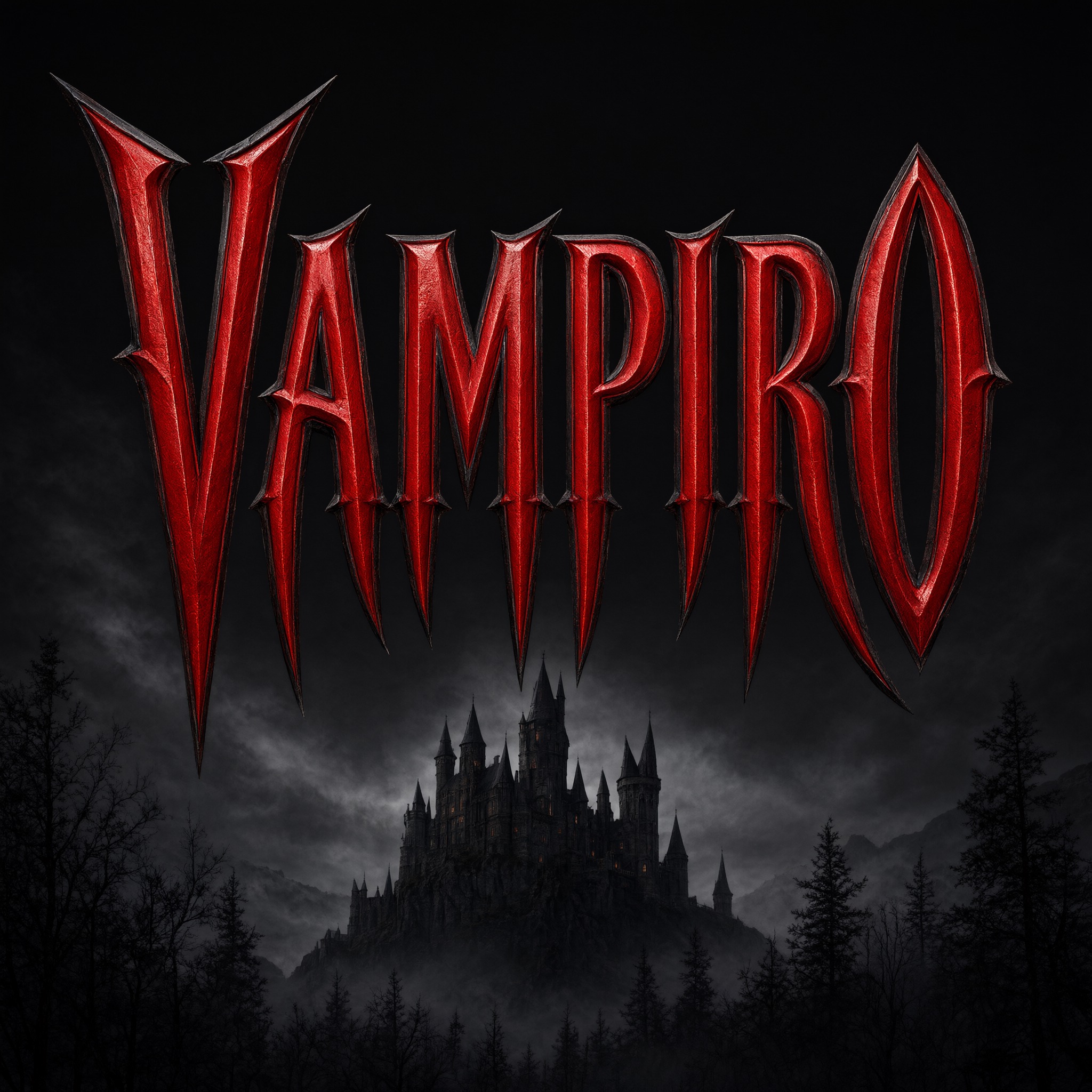 Fonte de IA Fonte de vampiro gerada no Qwen-Image: a palavra VAMPIRO