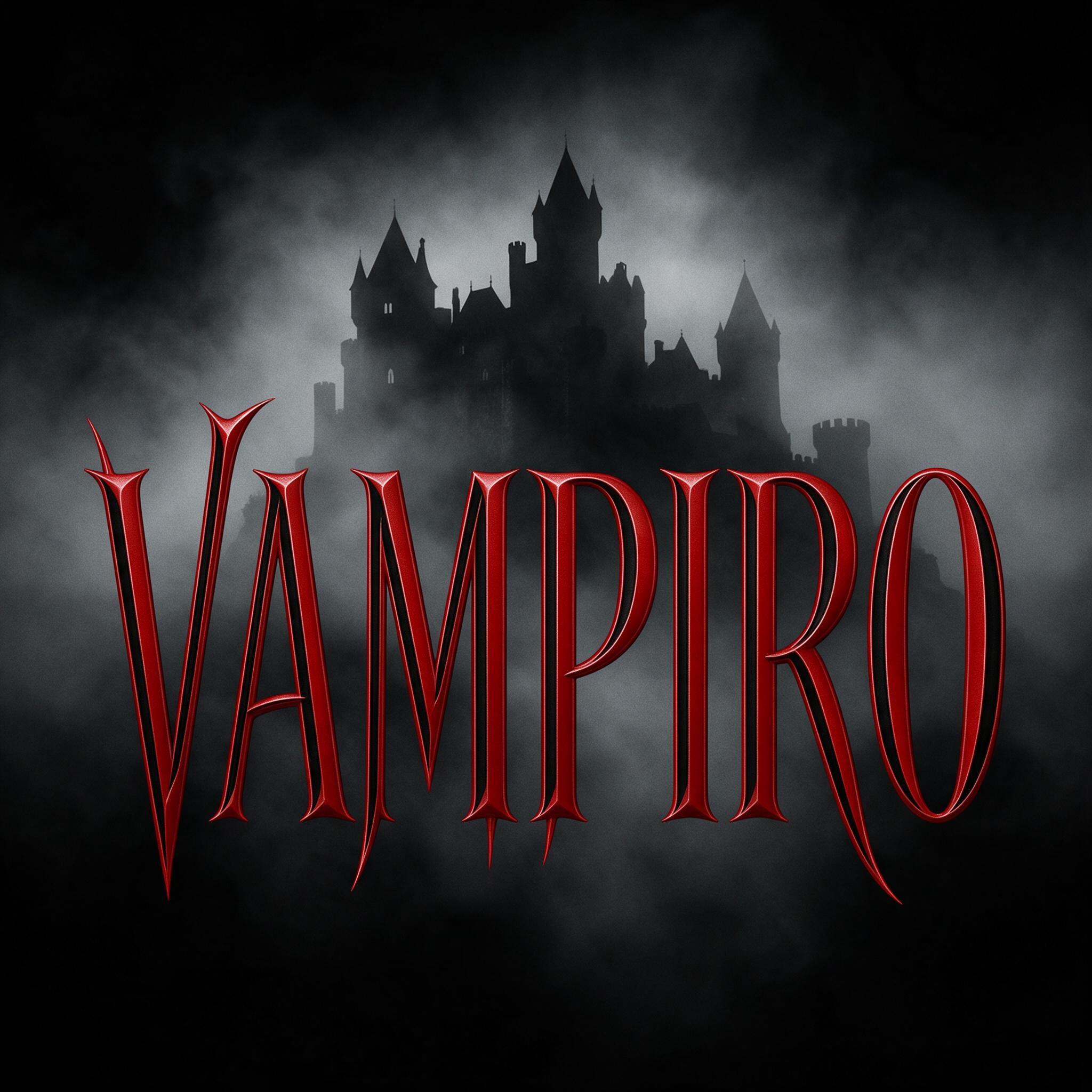 Fuente de IA Letras de vampiro generada con Seedream: la palabra VAMPIRO