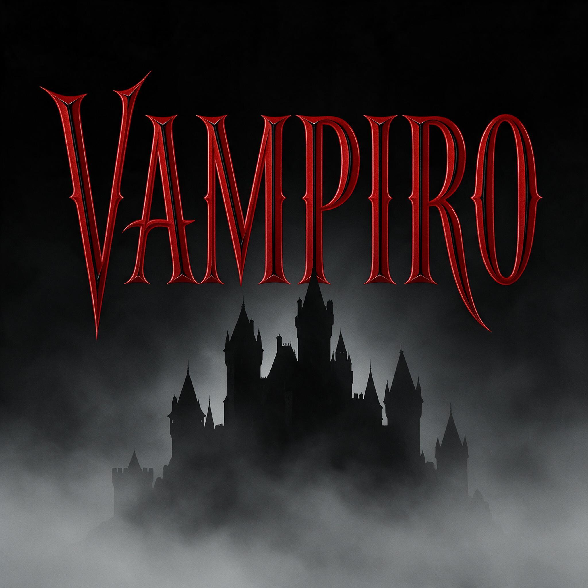 Fonte de IA Fonte de vampiro gerada no Seedream: a palavra VAMPIRO