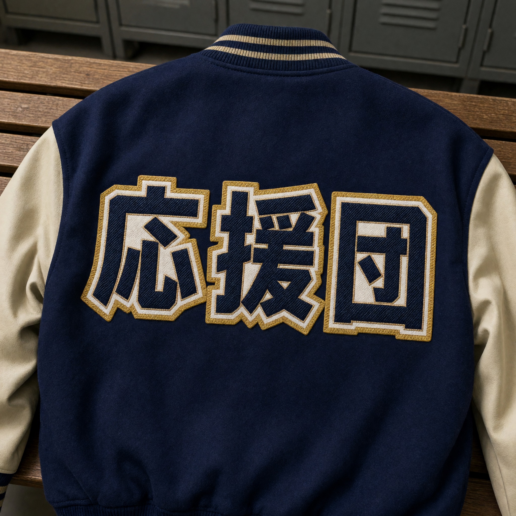 Grok Imagine で生成した カレッジ フォント AIフォント:文字「応援団」