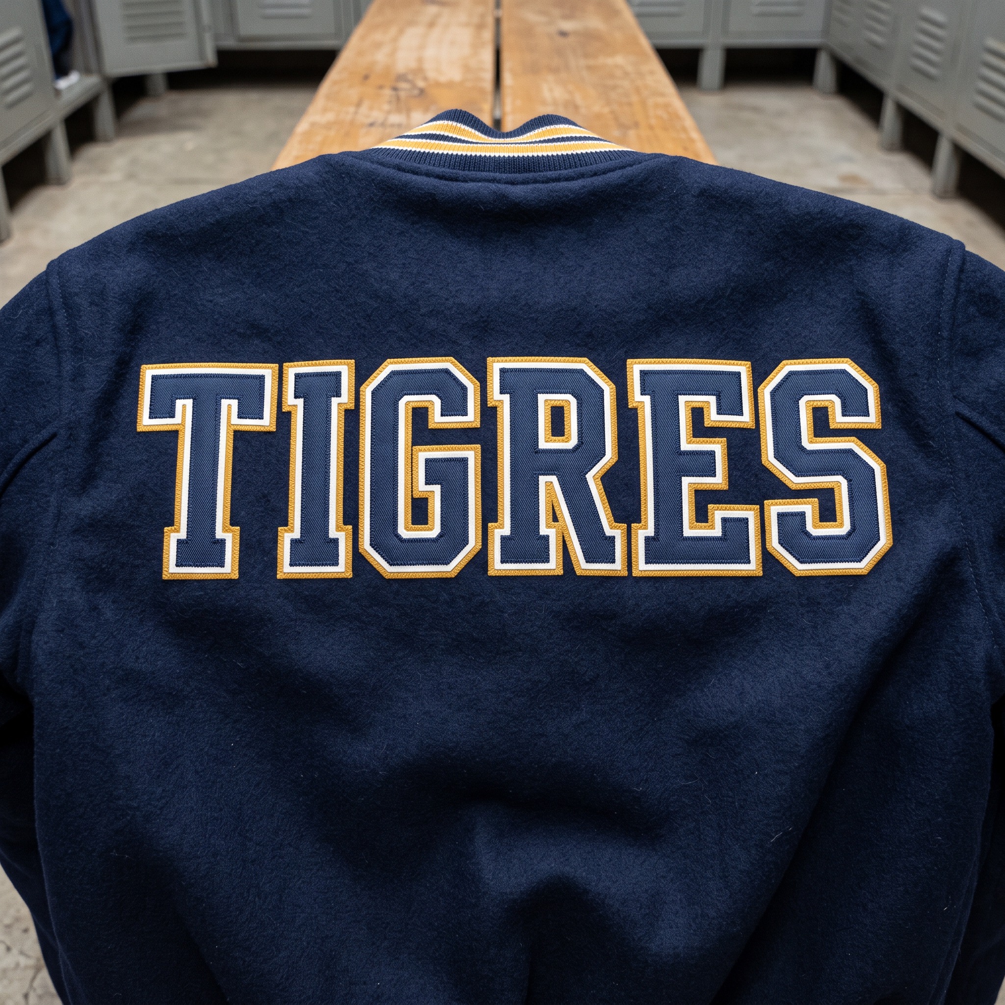 Fonte de IA Fonte varsity gerada no Nano Banana: a palavra TIGRES