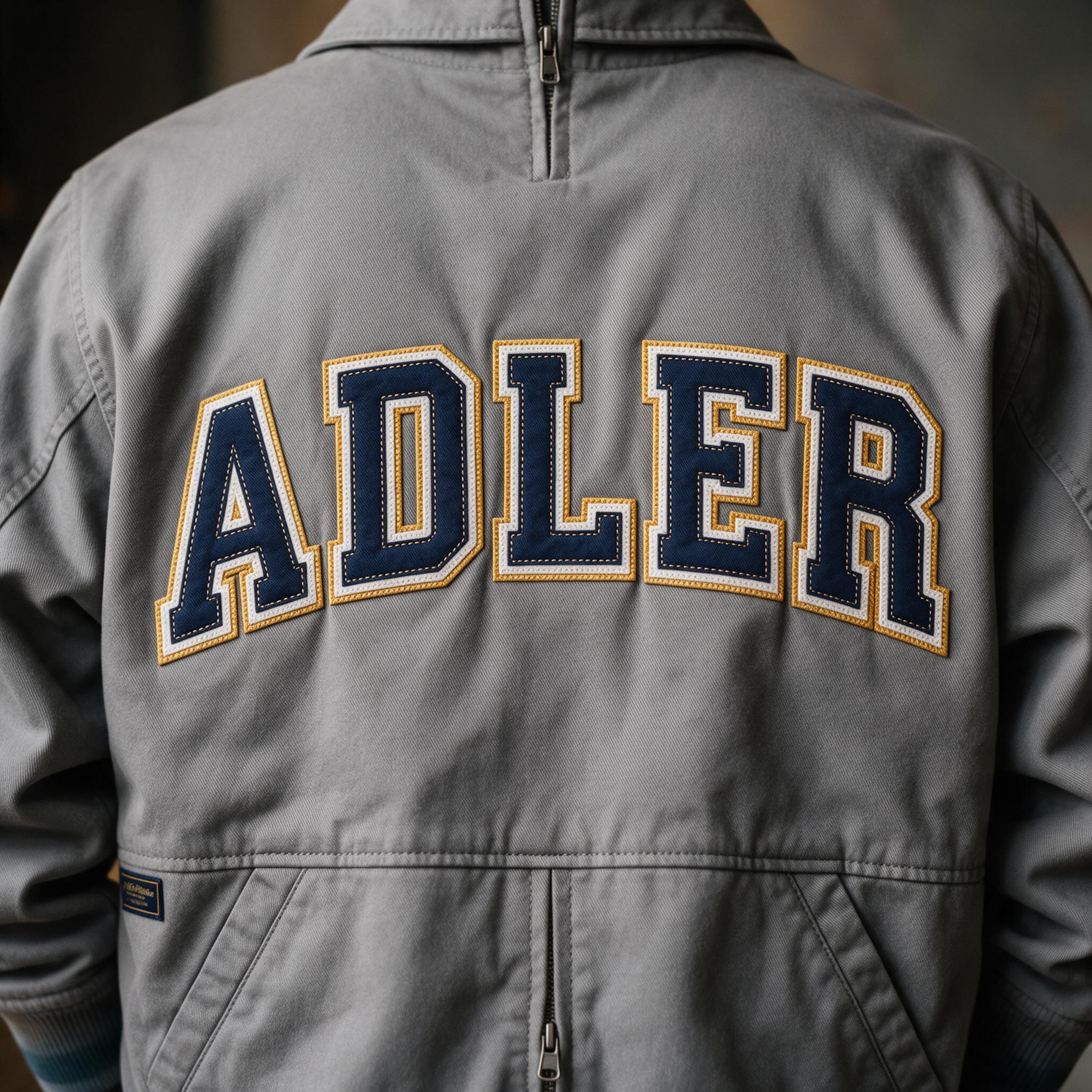 College-Schrift KI-Schrift, erstellt mit Seedream: das Wort ADLER