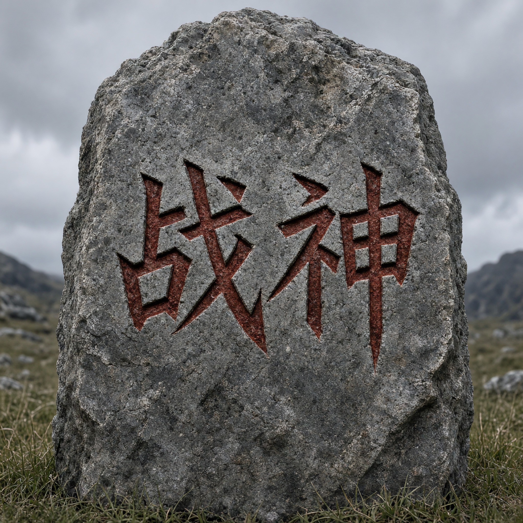 维京字体 AI 字体在 Grok Imagine 上的生成结果：文字 战神