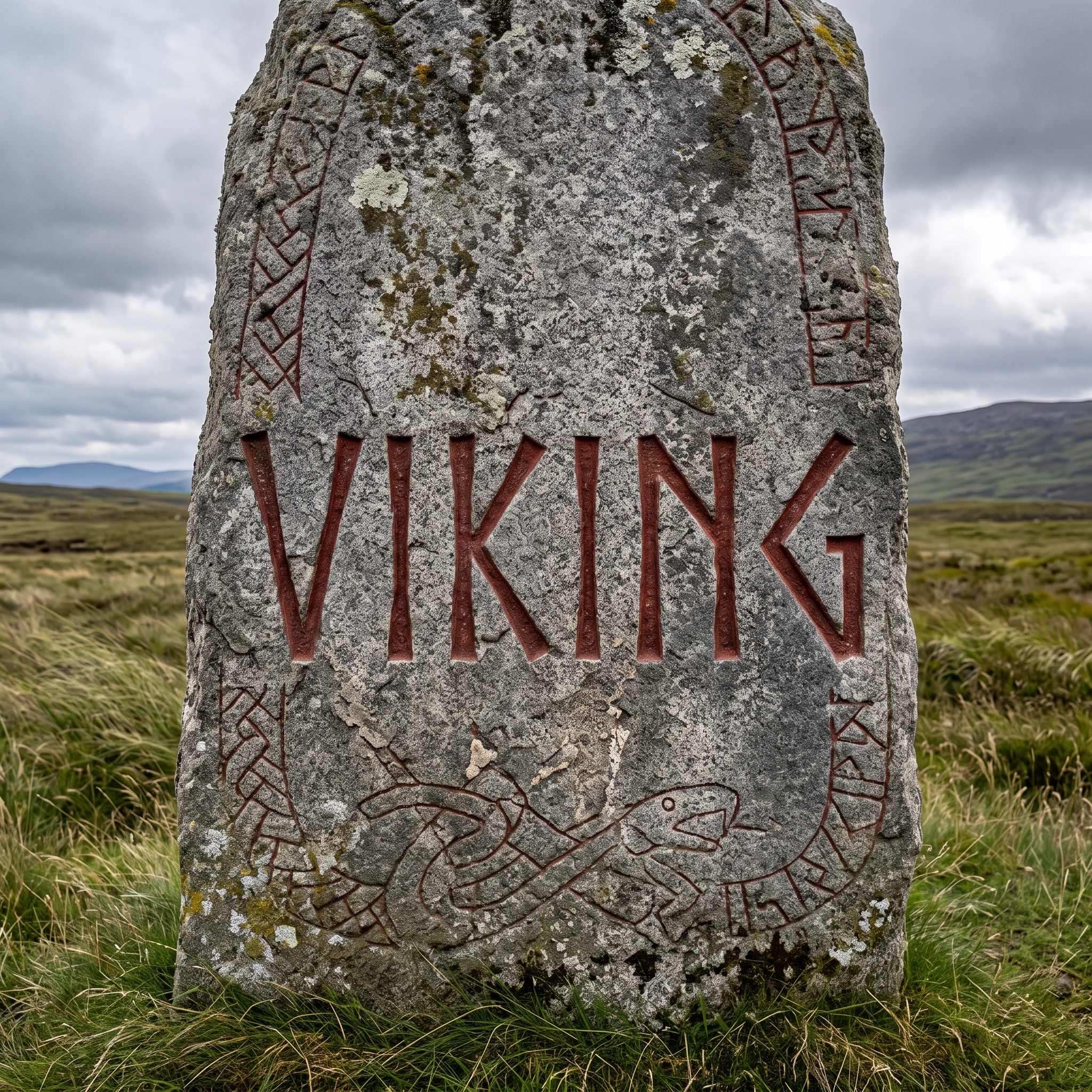 Fonte de IA Fonte viking gerada no Nano Banana: a palavra VIKING