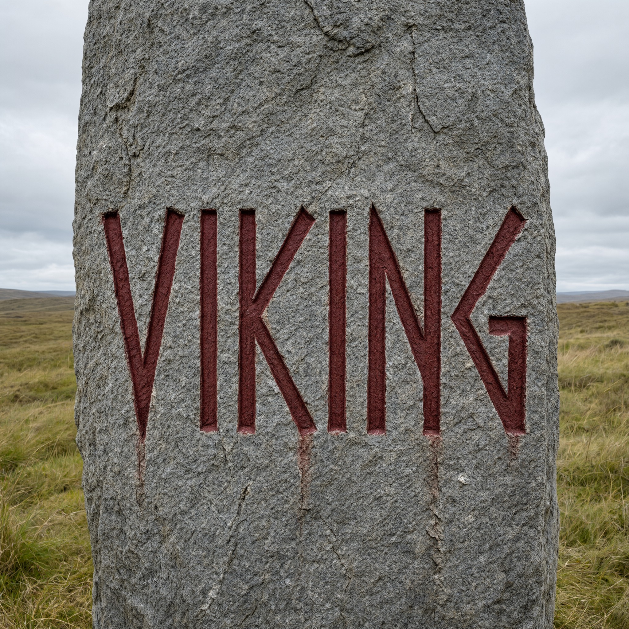 Fonte de IA Fonte viking gerada no Qwen-Image: a palavra VIKING