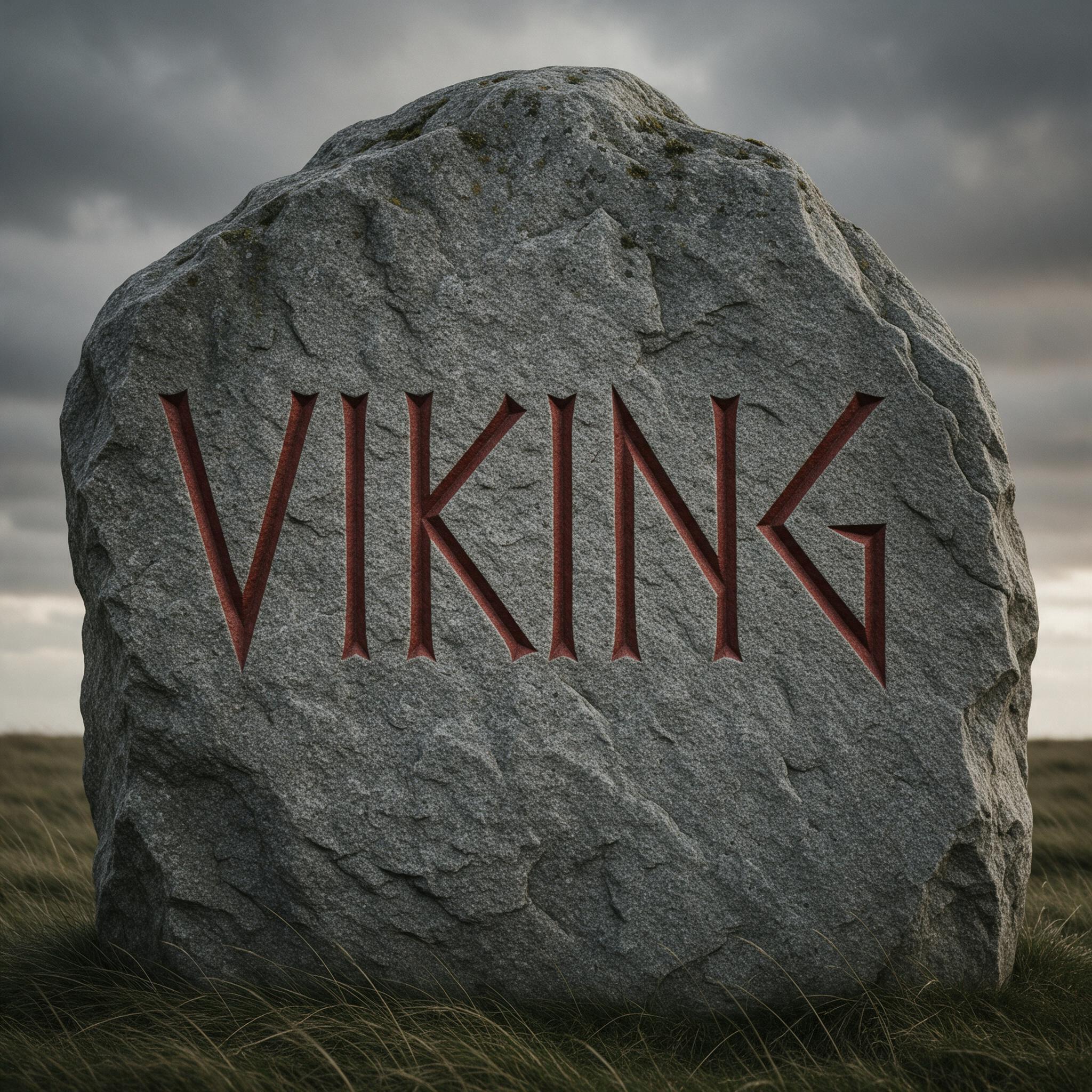 Fonte de IA Fonte viking gerada no Seedream: a palavra VIKING