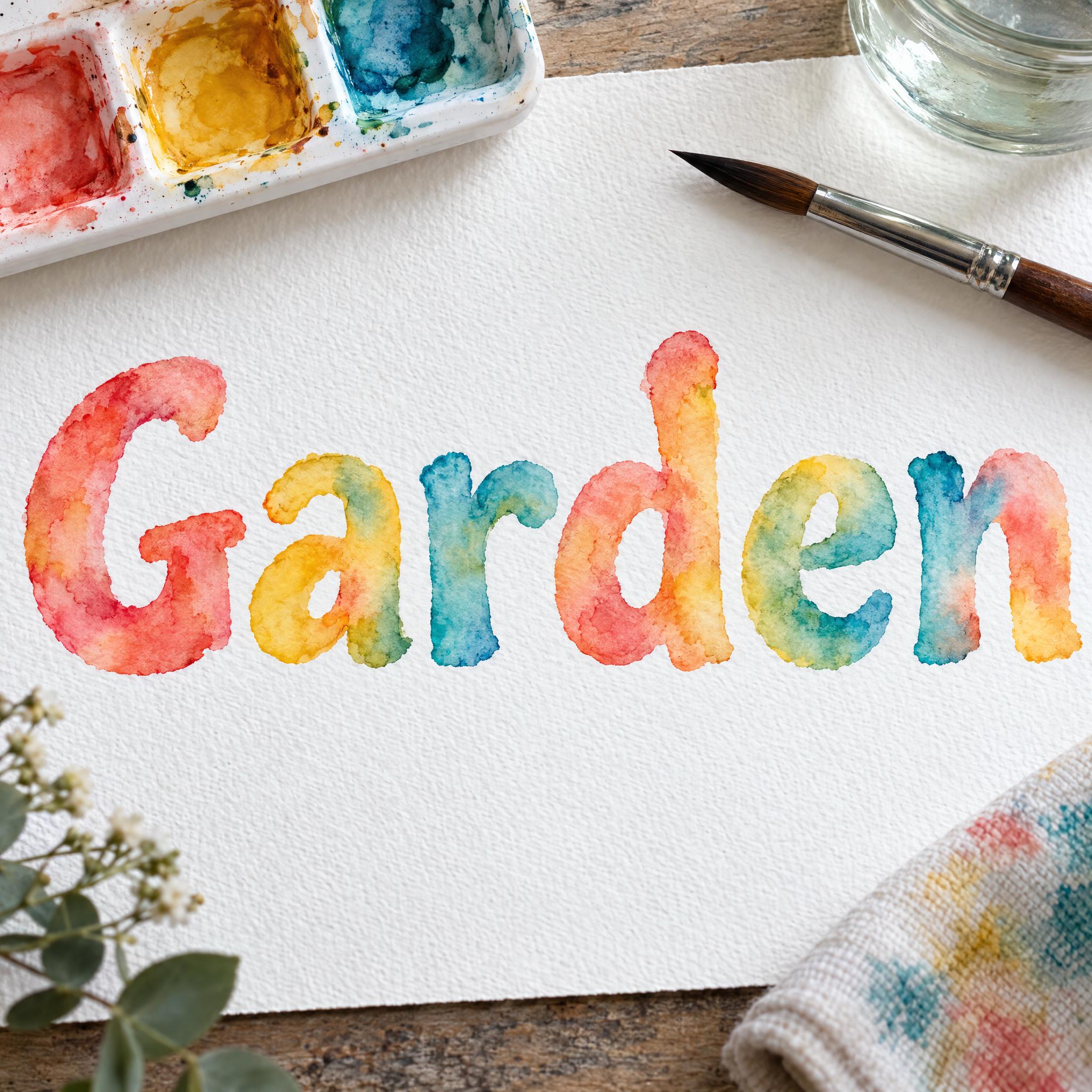 Watercolor Font AI font effect image