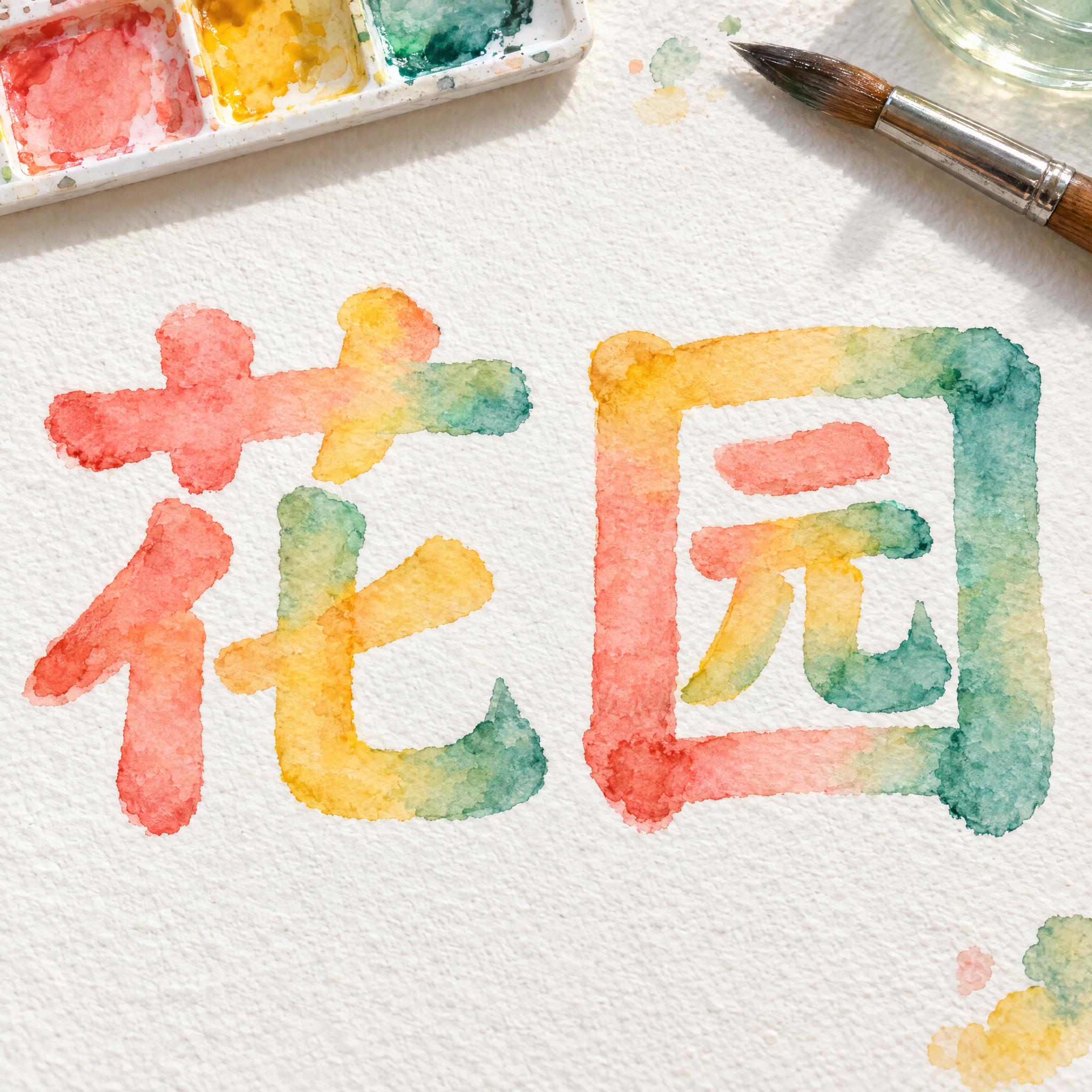 水彩字体 AI 字体效果图
