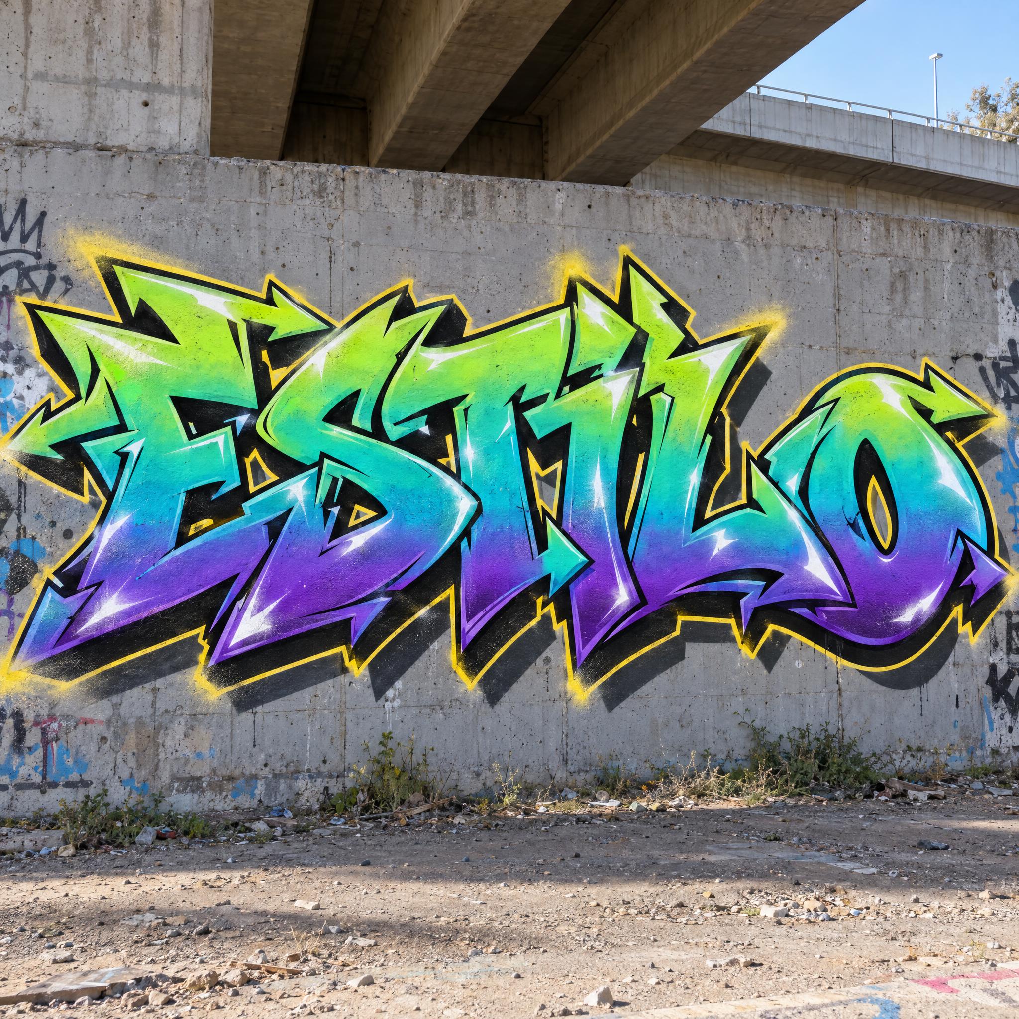 Imagen de ejemplo de la fuente de IA Graffiti wildstyle