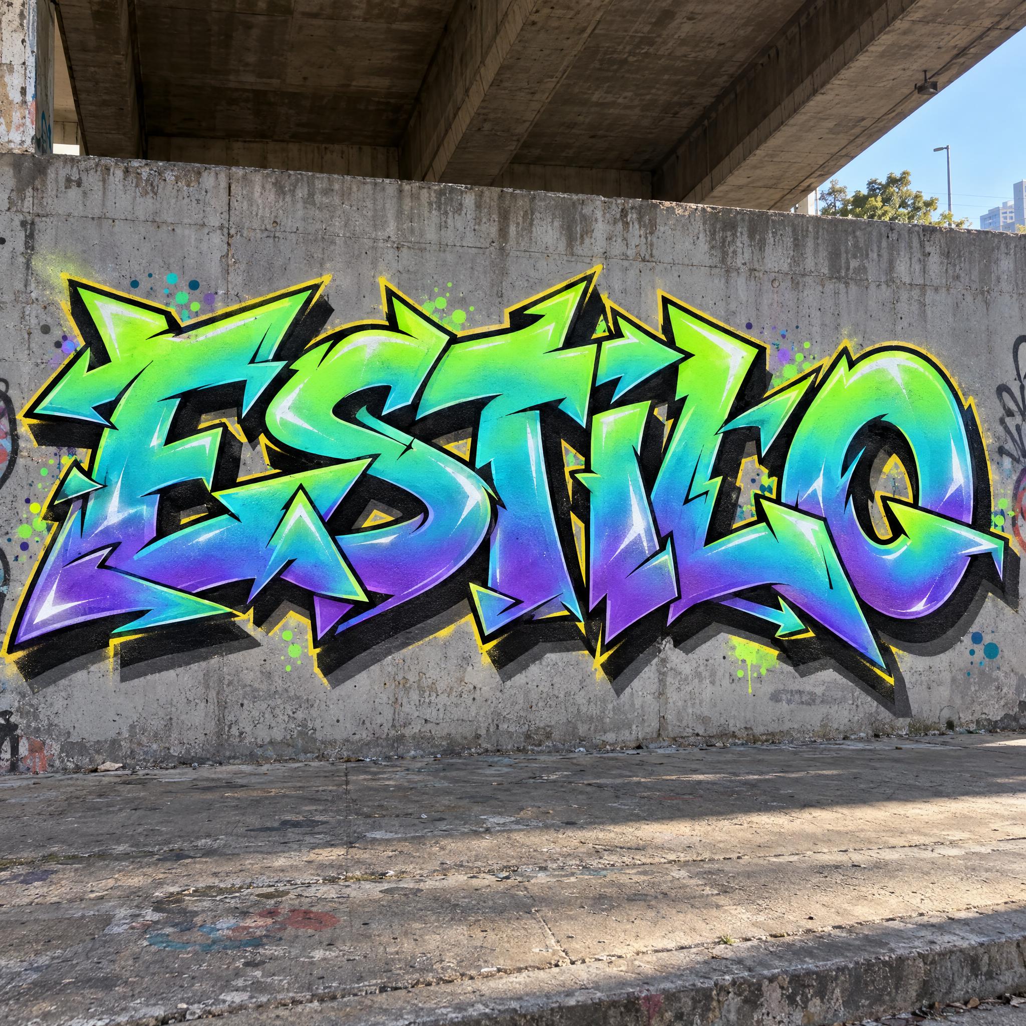 Imagem de exemplo da fonte de IA Grafite wildstyle