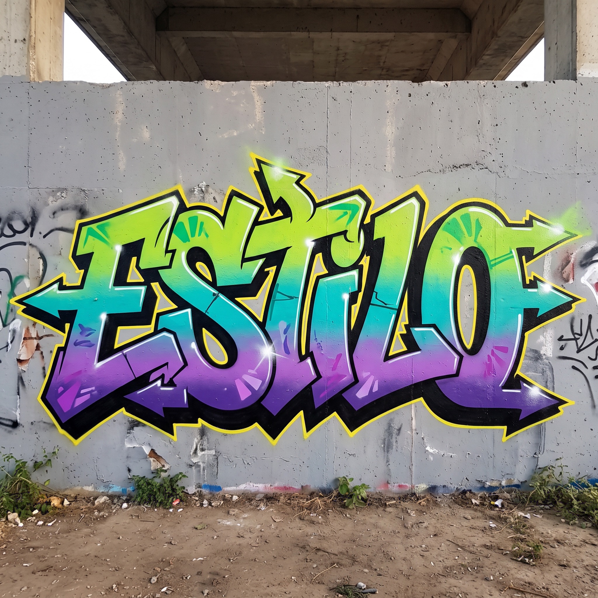 Fonte de IA Grafite wildstyle gerada no Nano Banana: a palavra ESTILO