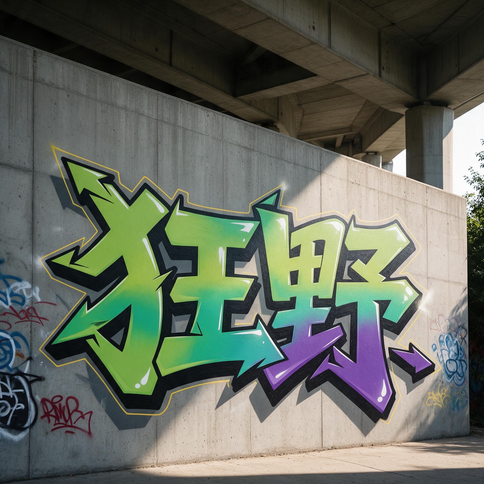 狂野风格涂鸦字 AI 字体在 Seedream 上的生成结果：文字 狂野
