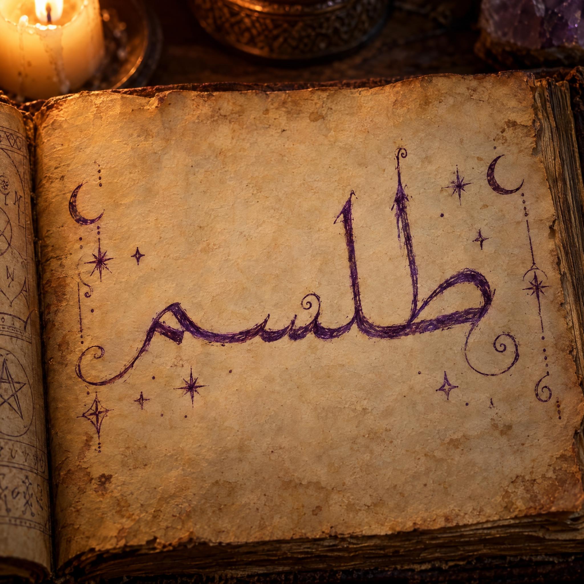 خط خط الساحرة بالذكاء الاصطناعي من توليد GPT Image: كلمة طلسم