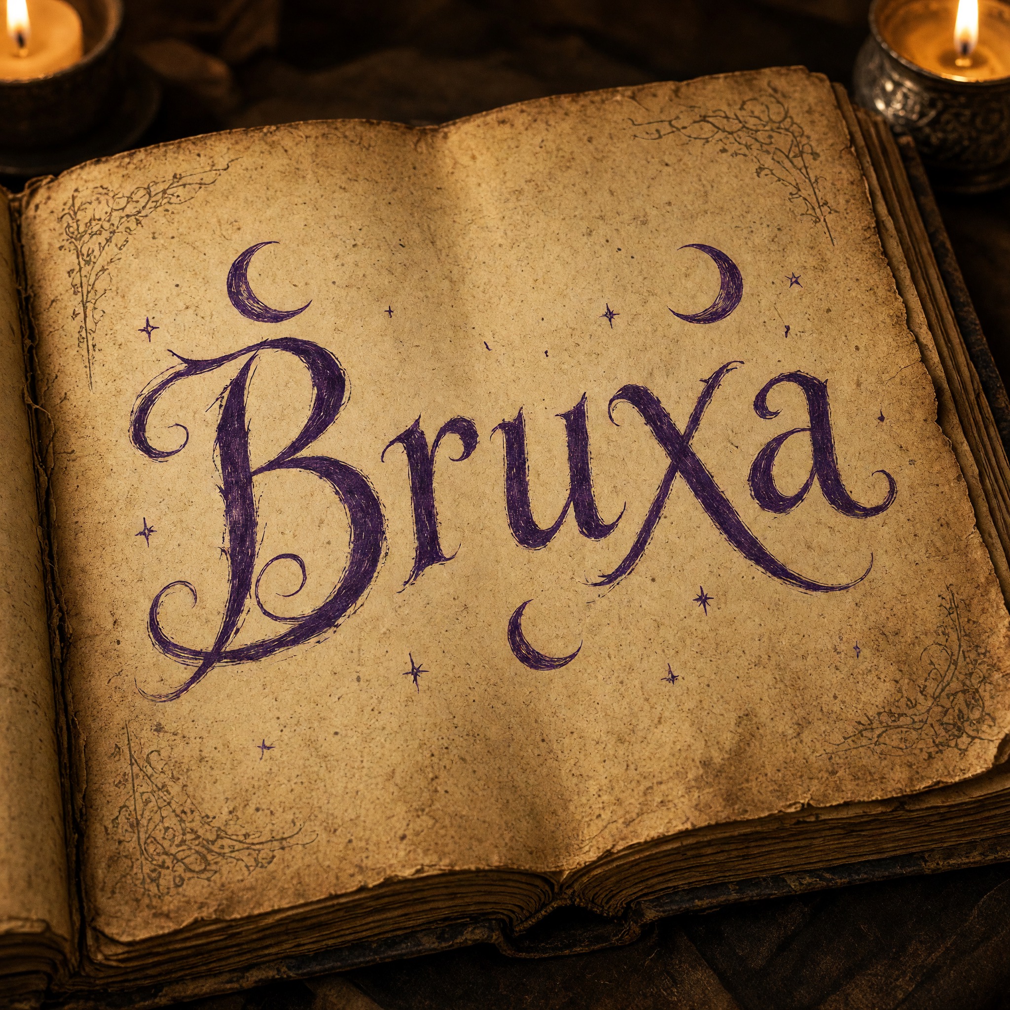 Fonte de IA Fonte de bruxa gerada no Grok Imagine: a palavra Bruxa