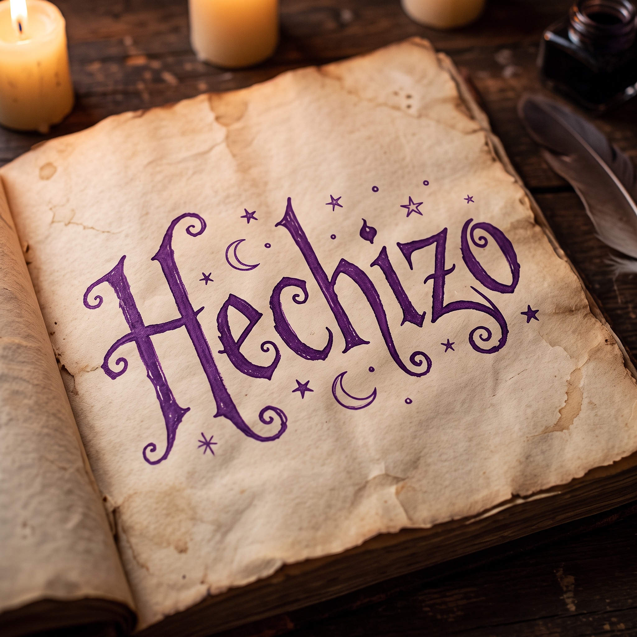 Fuente de IA Letras de bruja generada con Nano Banana: la palabra Hechizo