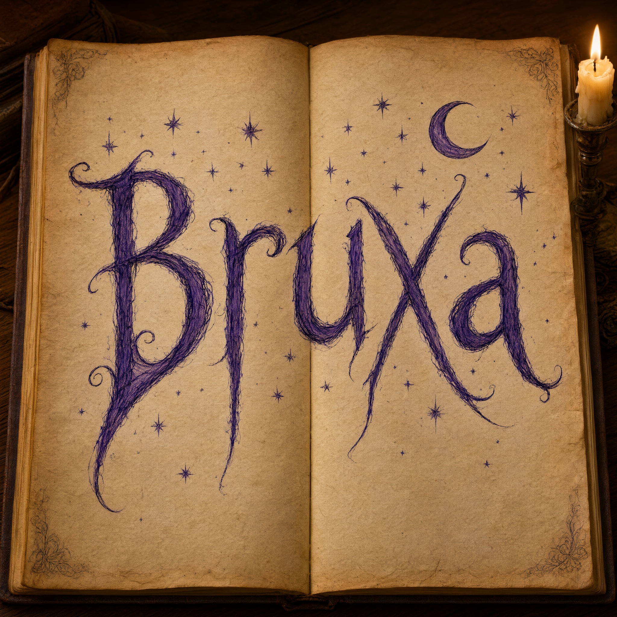 Fonte de IA Fonte de bruxa gerada no Qwen-Image: a palavra Bruxa