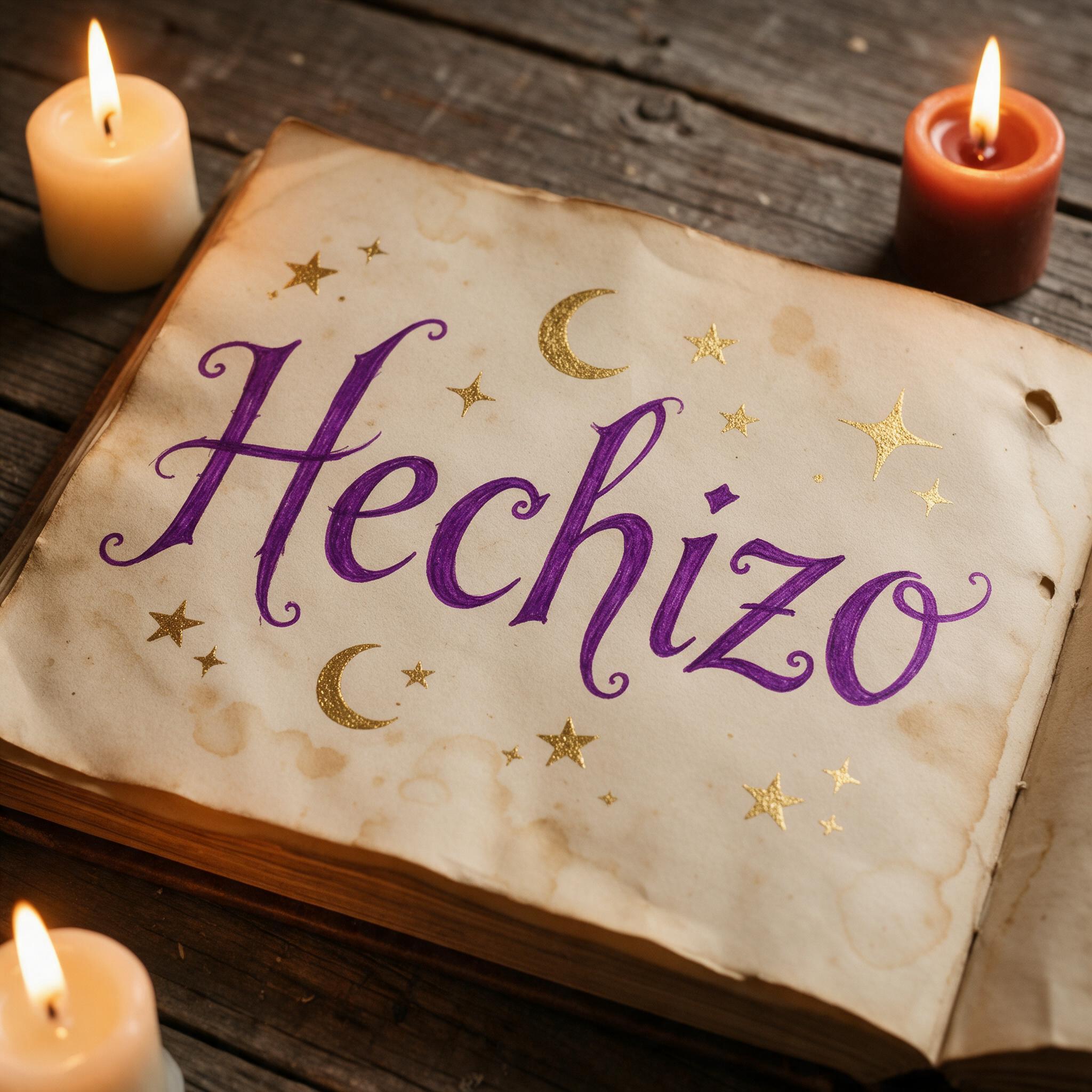 Fuente de IA Letras de bruja generada con Seedream: la palabra Hechizo
