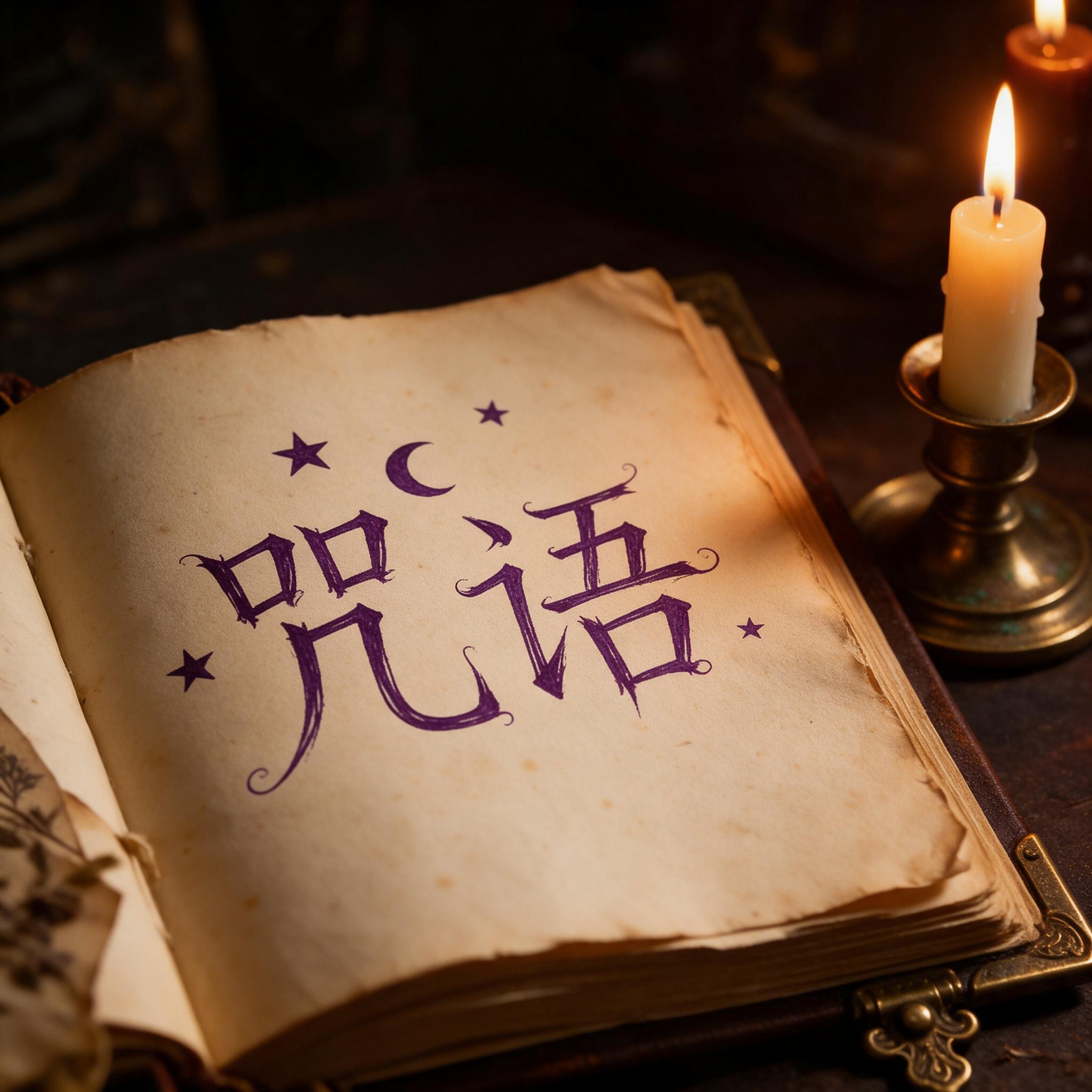 女巫字体 AI 字体在 Seedream 上的生成结果：文字 咒语