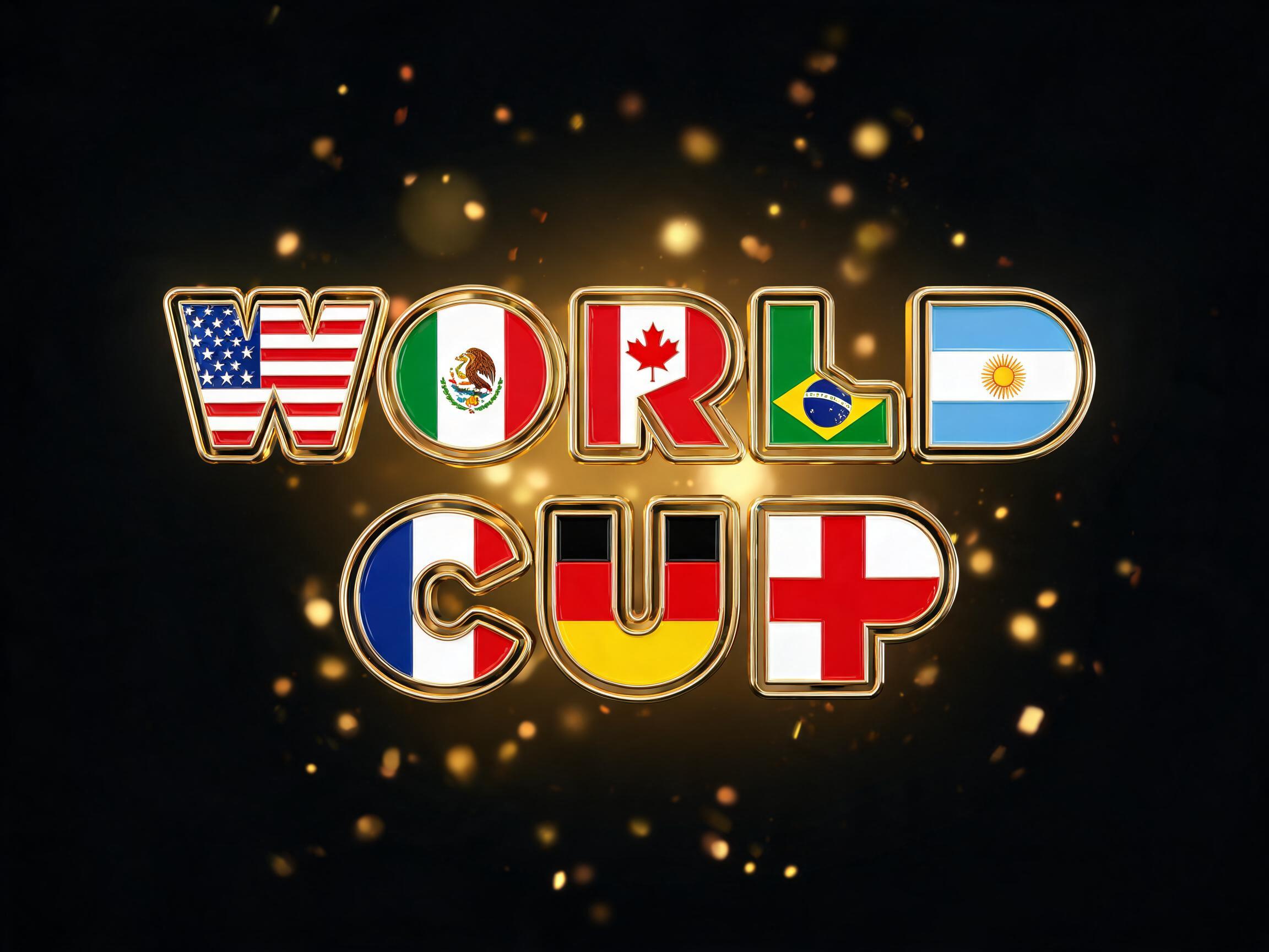 World Cup Flag Letters AI font effect image